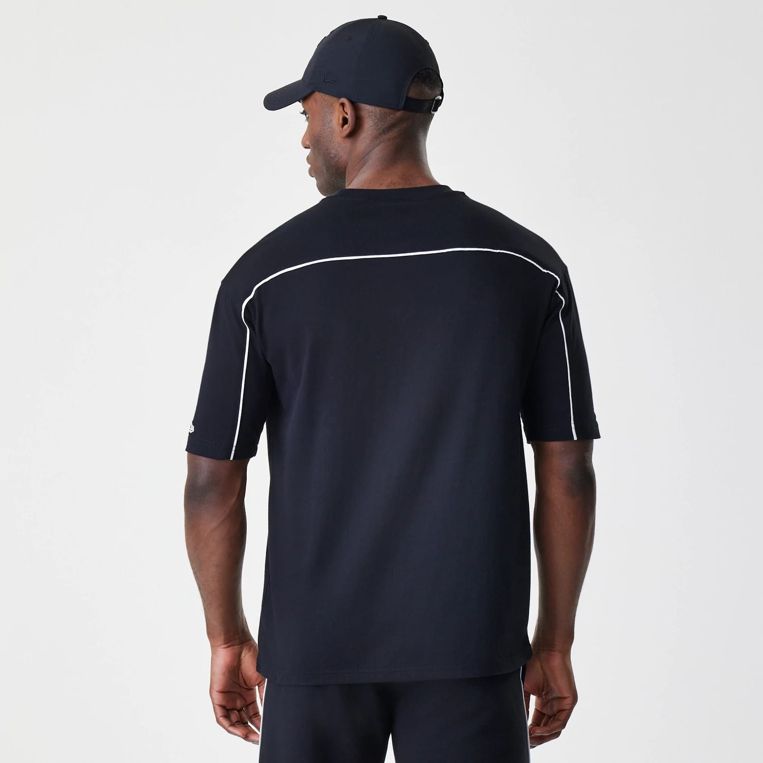 Chicago Bulls NBA Piping Stripe Black Oversized T-Shirt-kentox