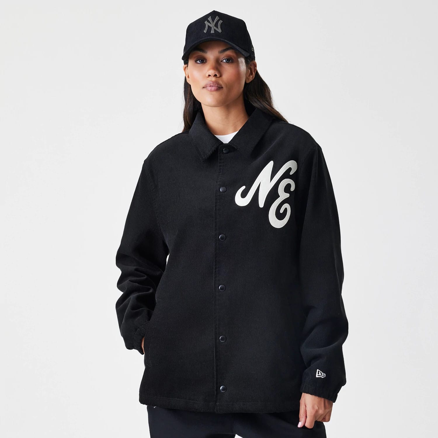 New Era Cord Black Coaches Jacket-kentox
