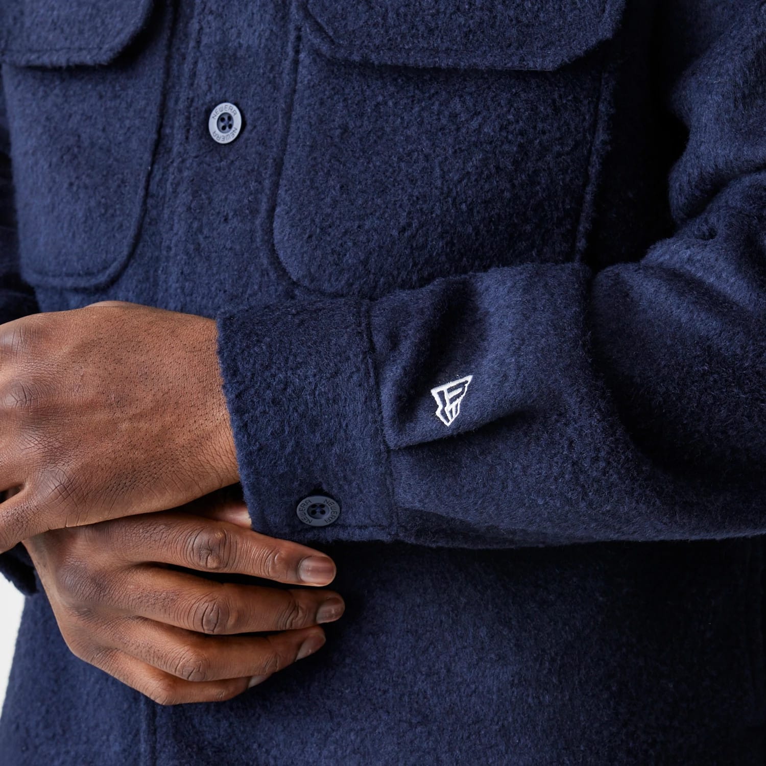 New Era Borg Navy Shacket-kentox
