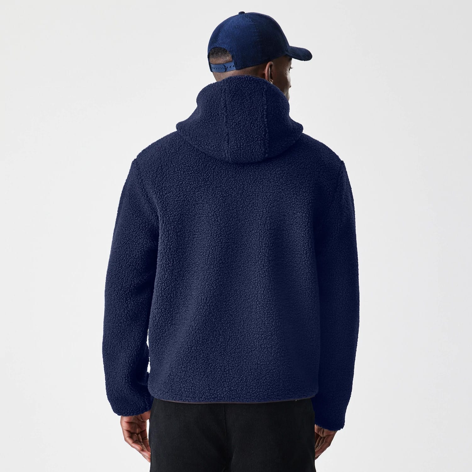 New Era Navy Hooded Sherpa Jacket-kentox
