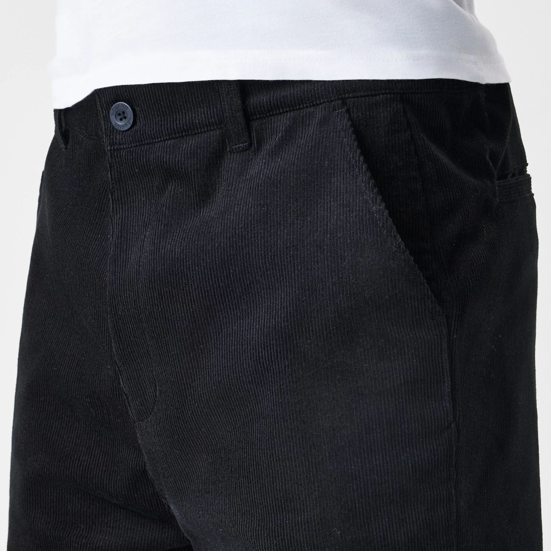New Era Cord Black Straight Leg Chinos-kentox