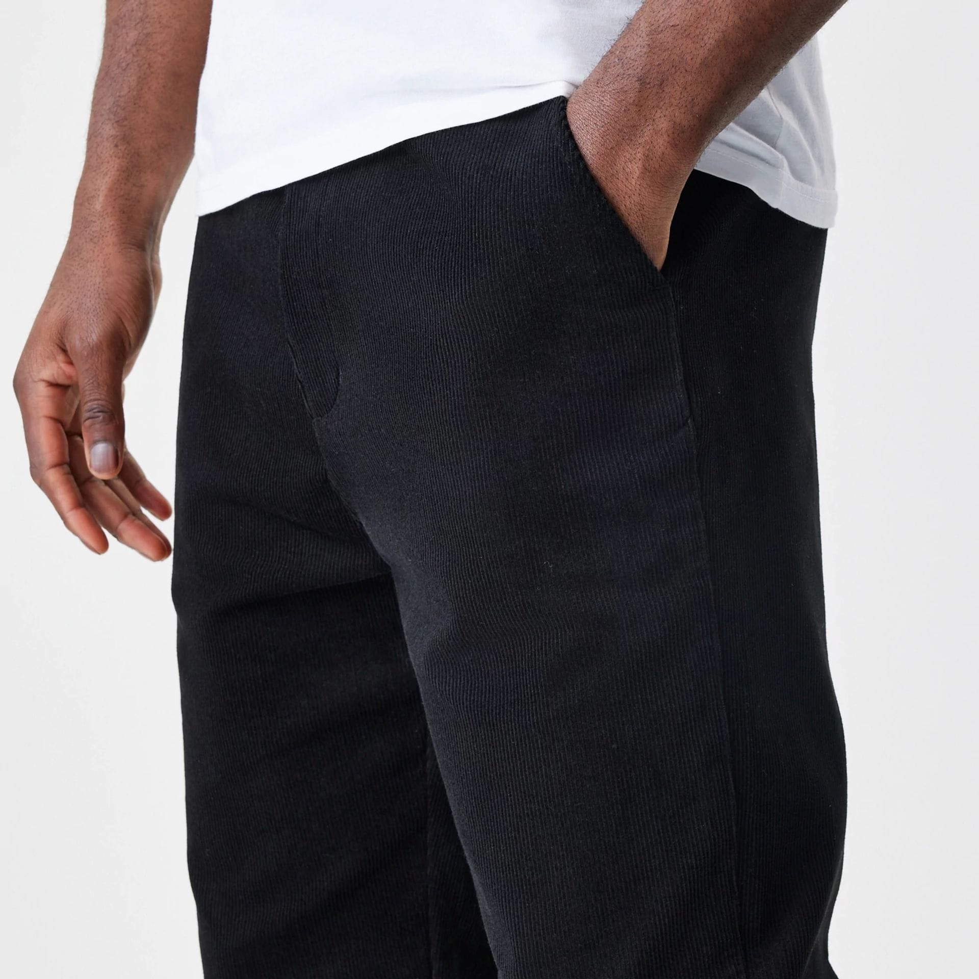New Era Cord Black Straight Leg Chinos-kentox