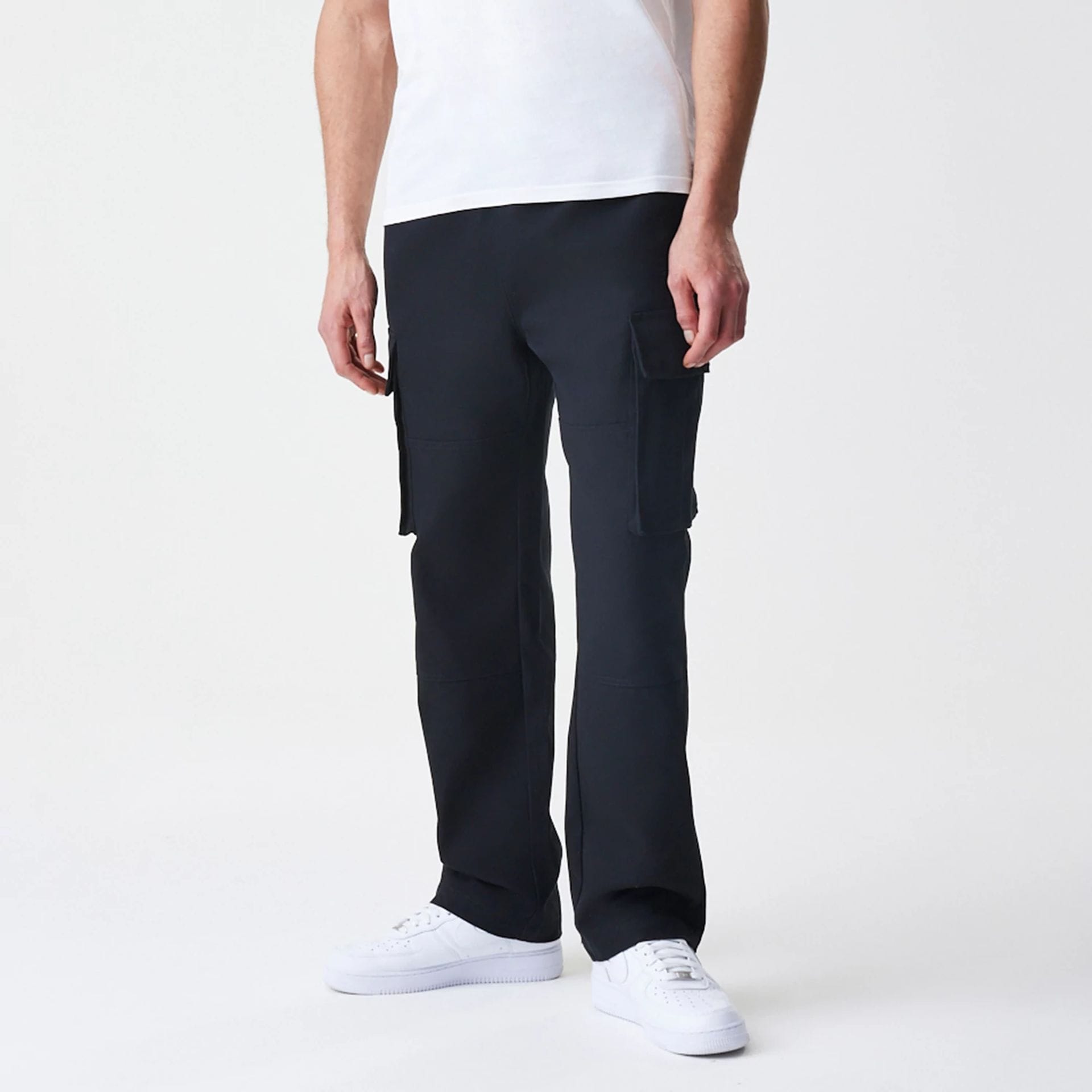 New Era Cargo Black Straight Leg Trousers-kentox
