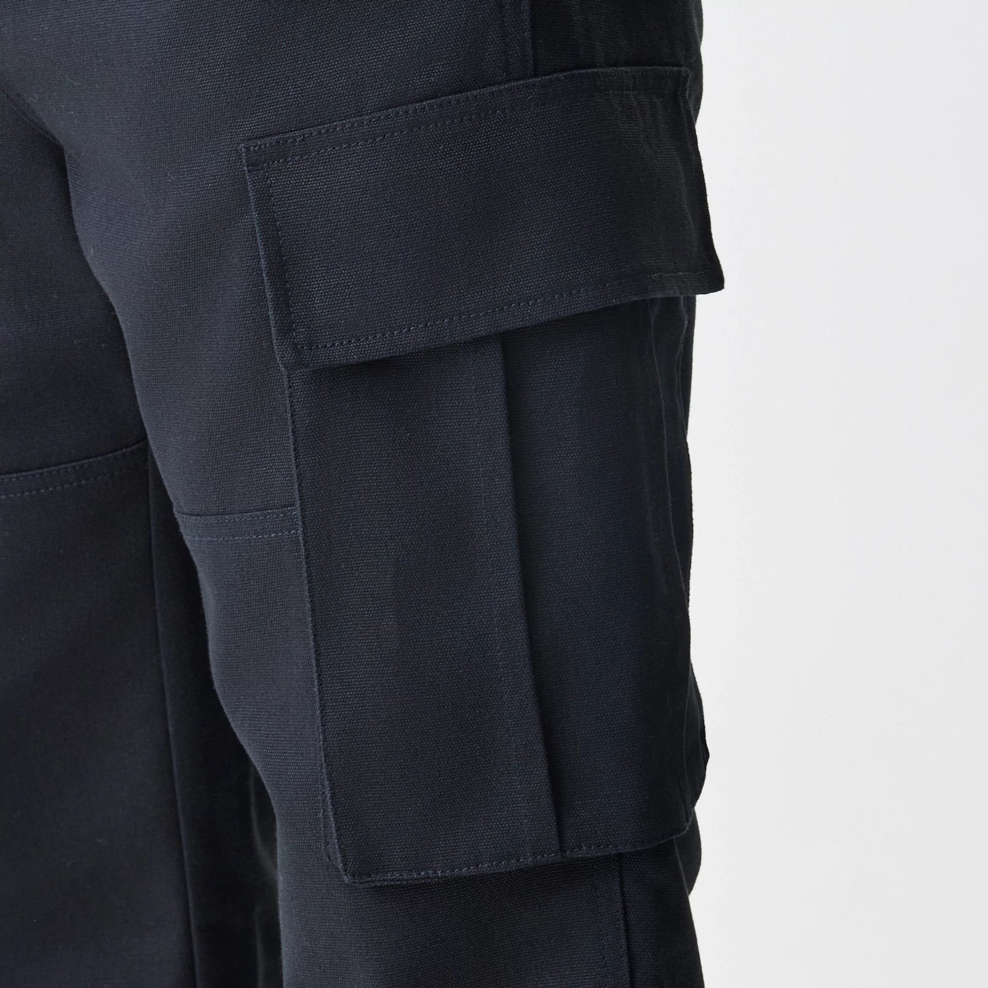 New Era Cargo Black Straight Leg Trousers-kentox