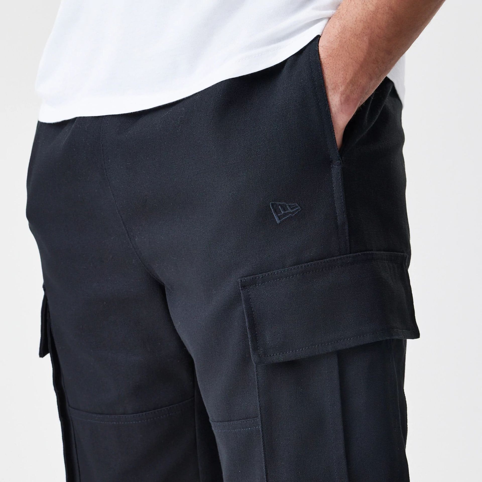 New Era Cargo Black Straight Leg Trousers-kentox