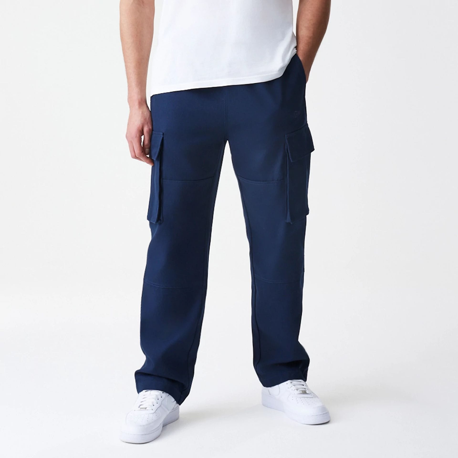 New Era Navy Straight Leg Cargo Trousers-kentox