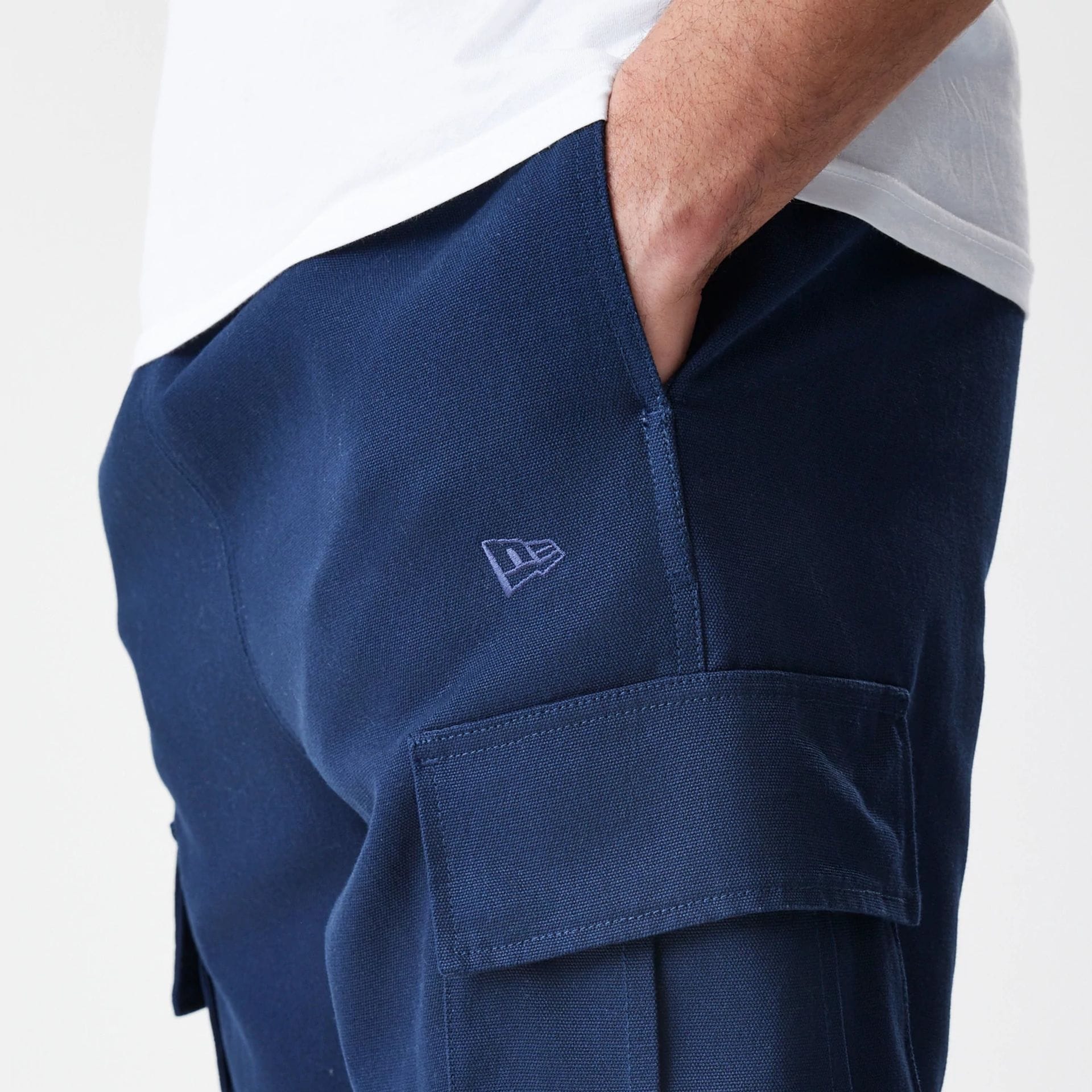 New Era Navy Straight Leg Cargo Trousers-kentox