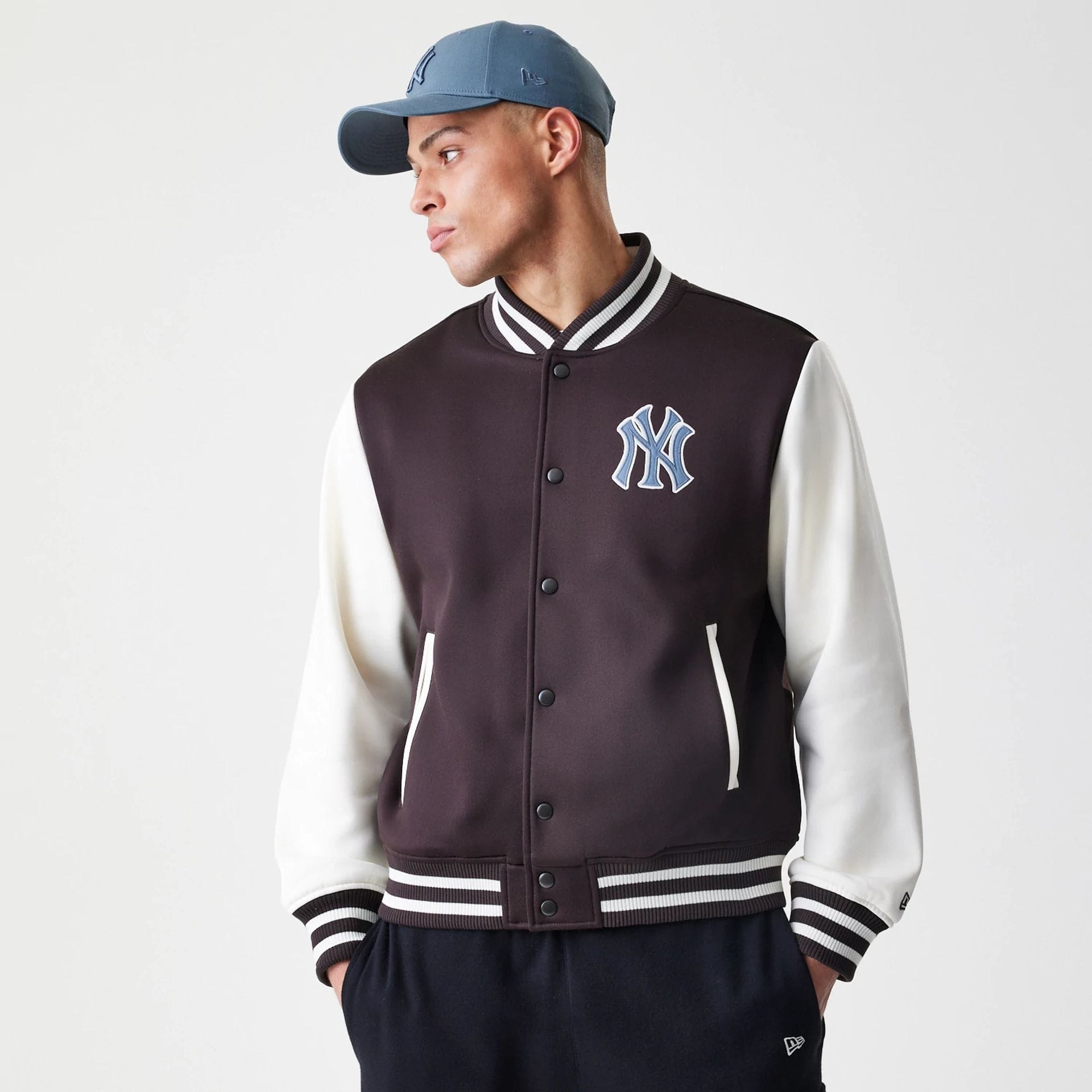 New York Yankees MLB Dark Brown Varsity Jacket-kentox