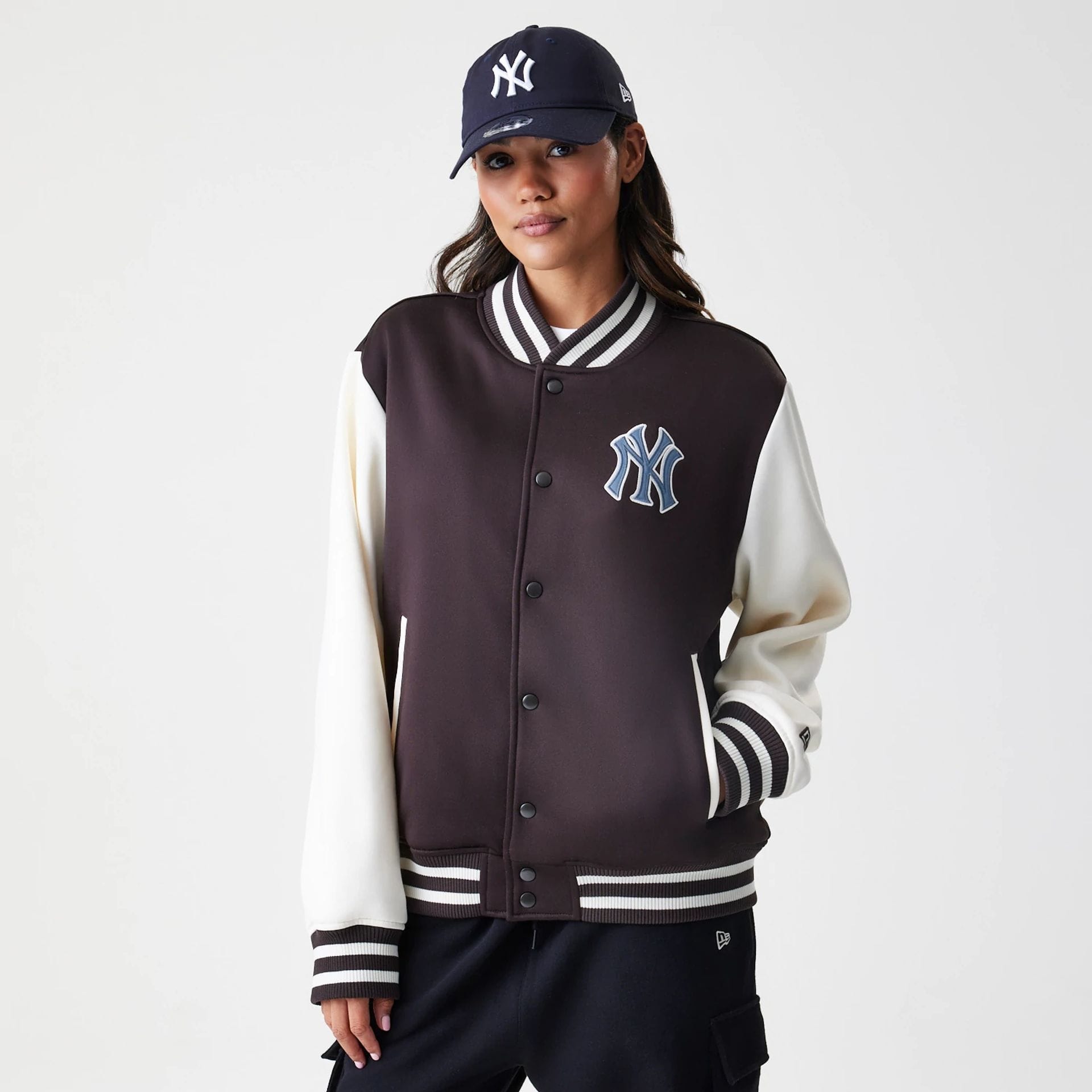New York Yankees MLB Dark Brown Varsity Jacket-kentox