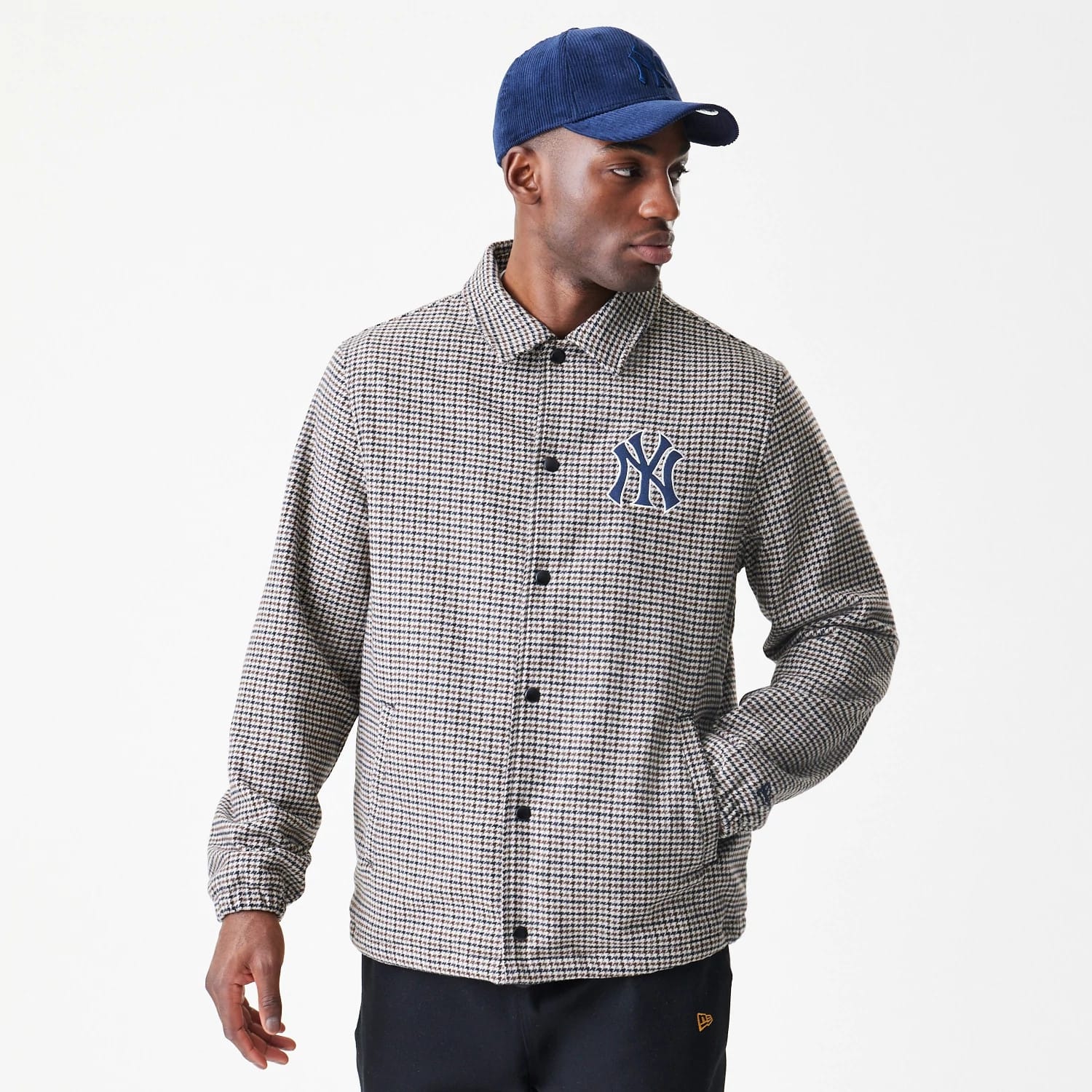 New York Yankees MLB Check Brown Jacket-kentox