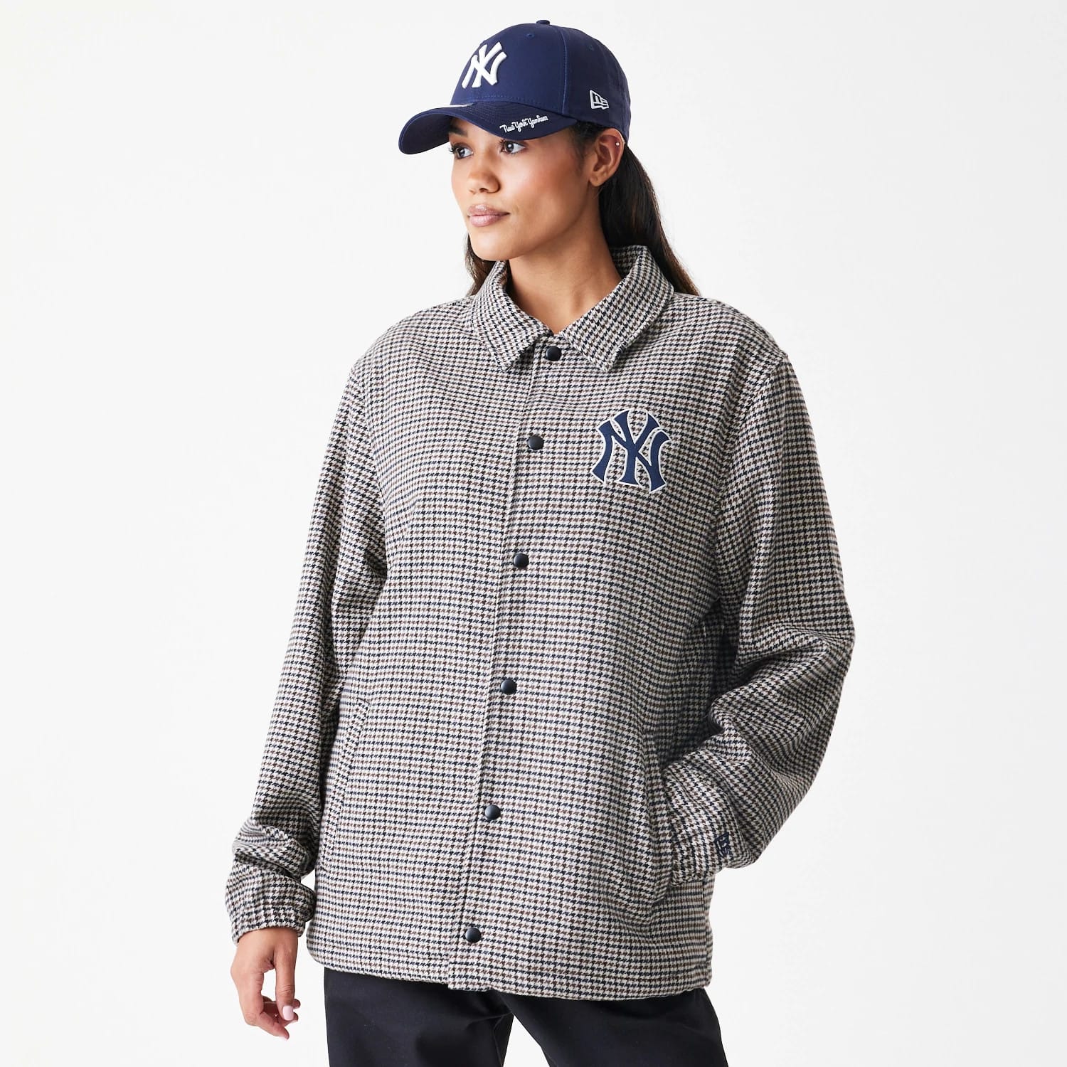 New York Yankees MLB Check Brown Jacket-kentox