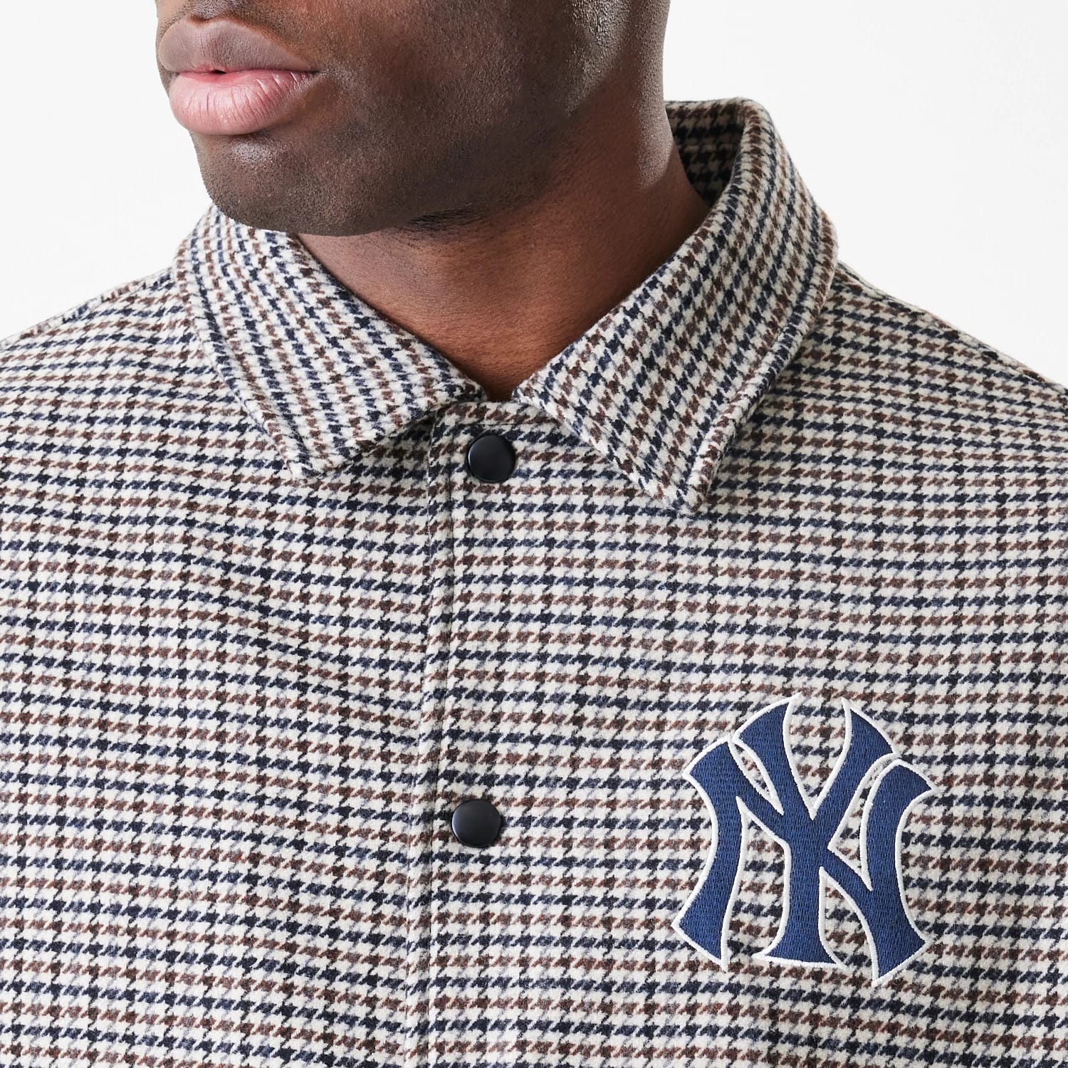 New York Yankees MLB Check Brown Jacket-kentox
