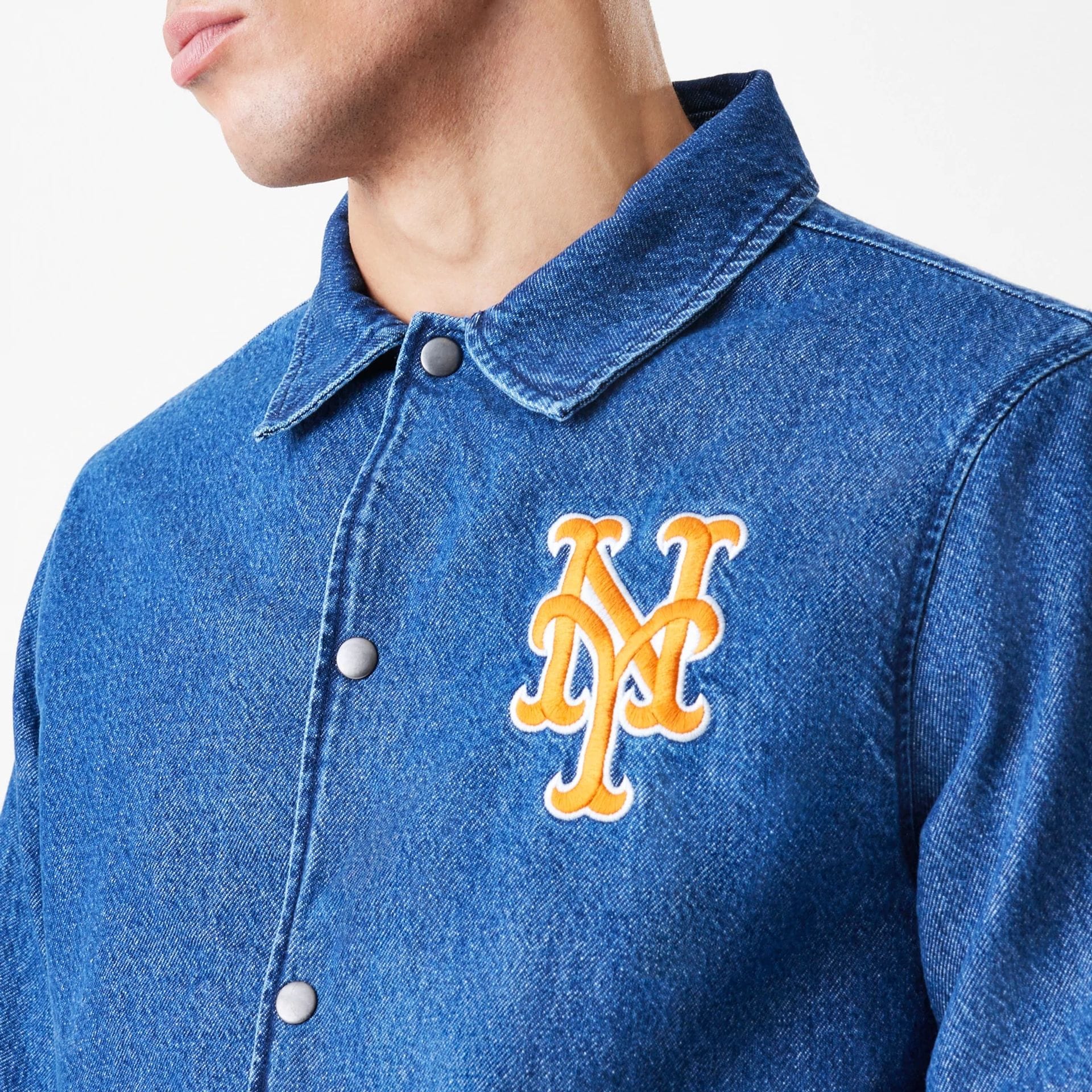 New York Mets MLB Denim Dark Blue Coaches Jacket-kentox