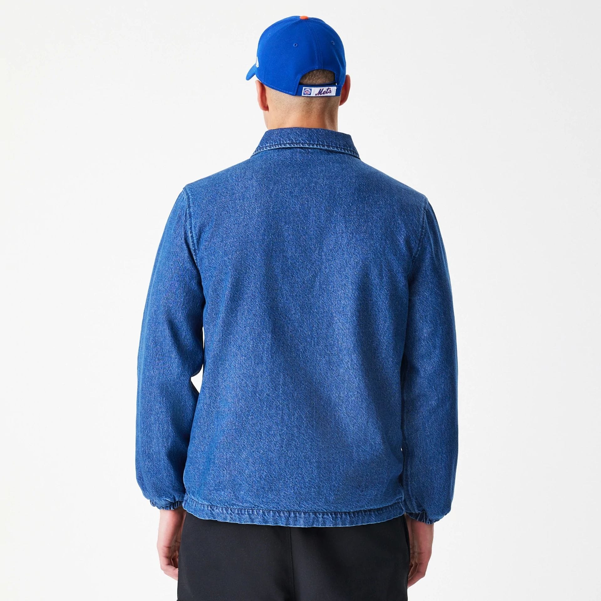 New York Mets MLB Denim Dark Blue Coaches Jacket-kentox