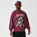 San Francisco 49ers NFL Washed Boxy Dark Red Oversized Crew Neck Sweater-kentox