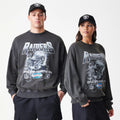 Las Vegas Raiders NFL Washed Boxy Dark Grey Oversized Crew Neck Sweater-kentox