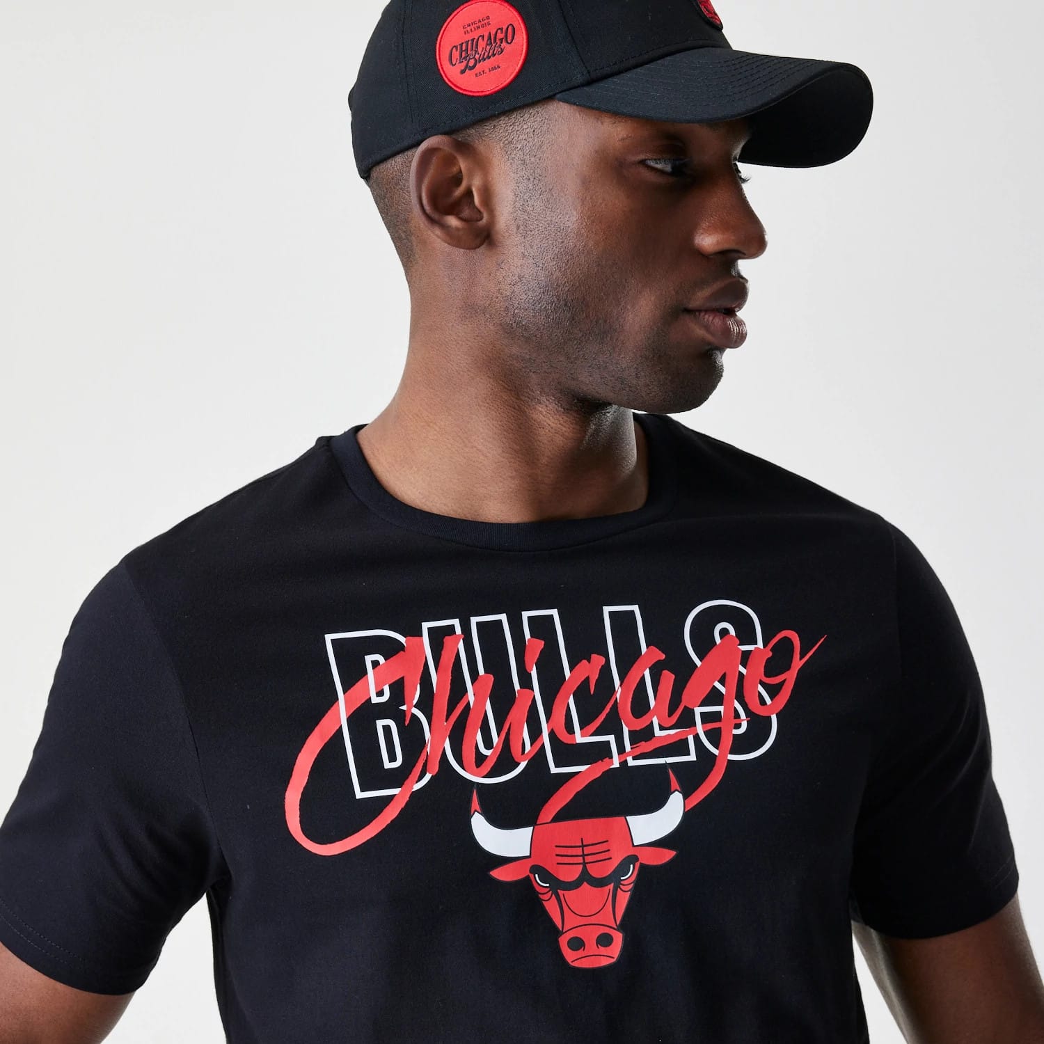 Chicago Bulls NBA Script Black T-Shirt-kentox