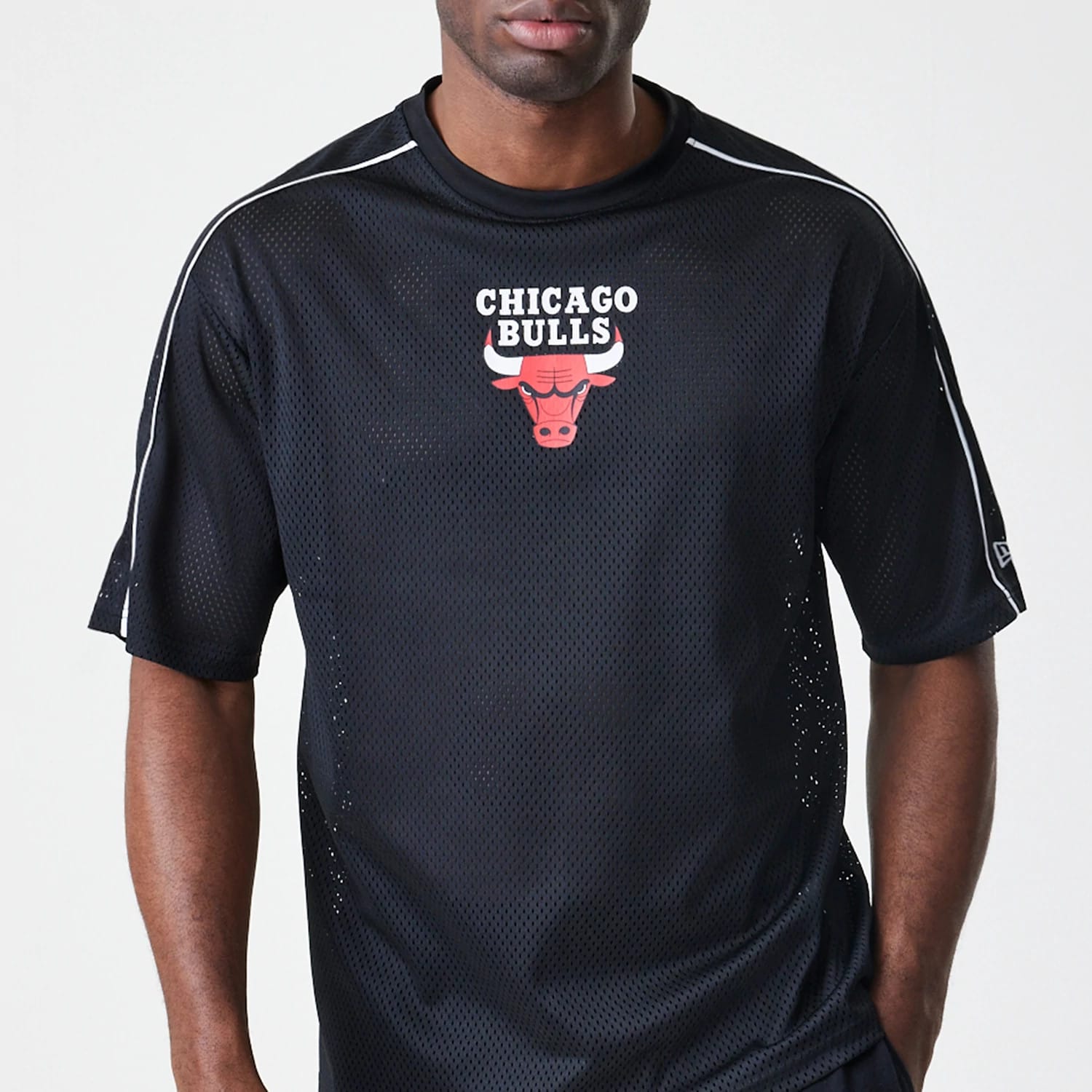 Chicago Bulls NBA Piping Black Oversized T-Shirt-kentox
