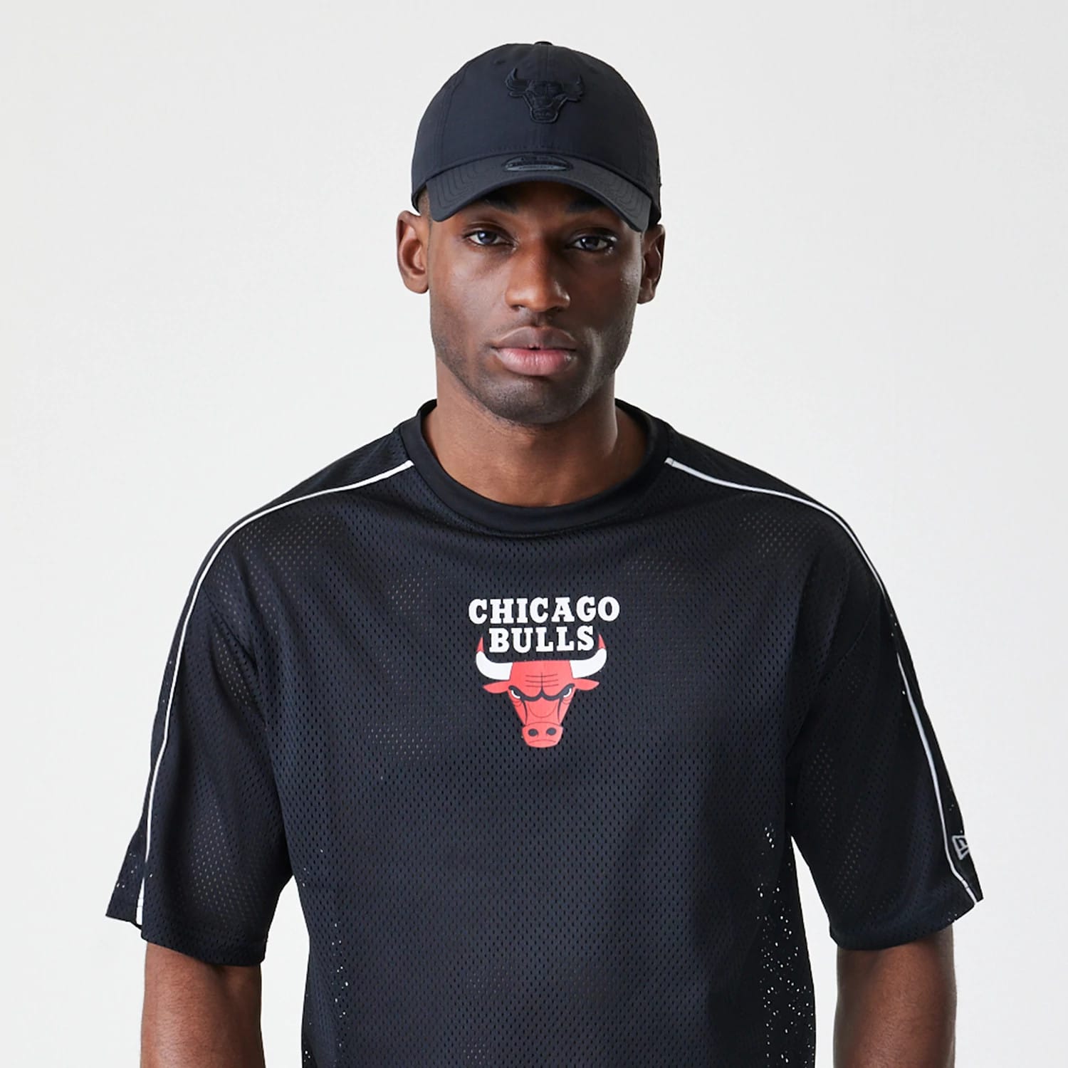 Chicago Bulls NBA Piping Black Oversized T-Shirt-kentox