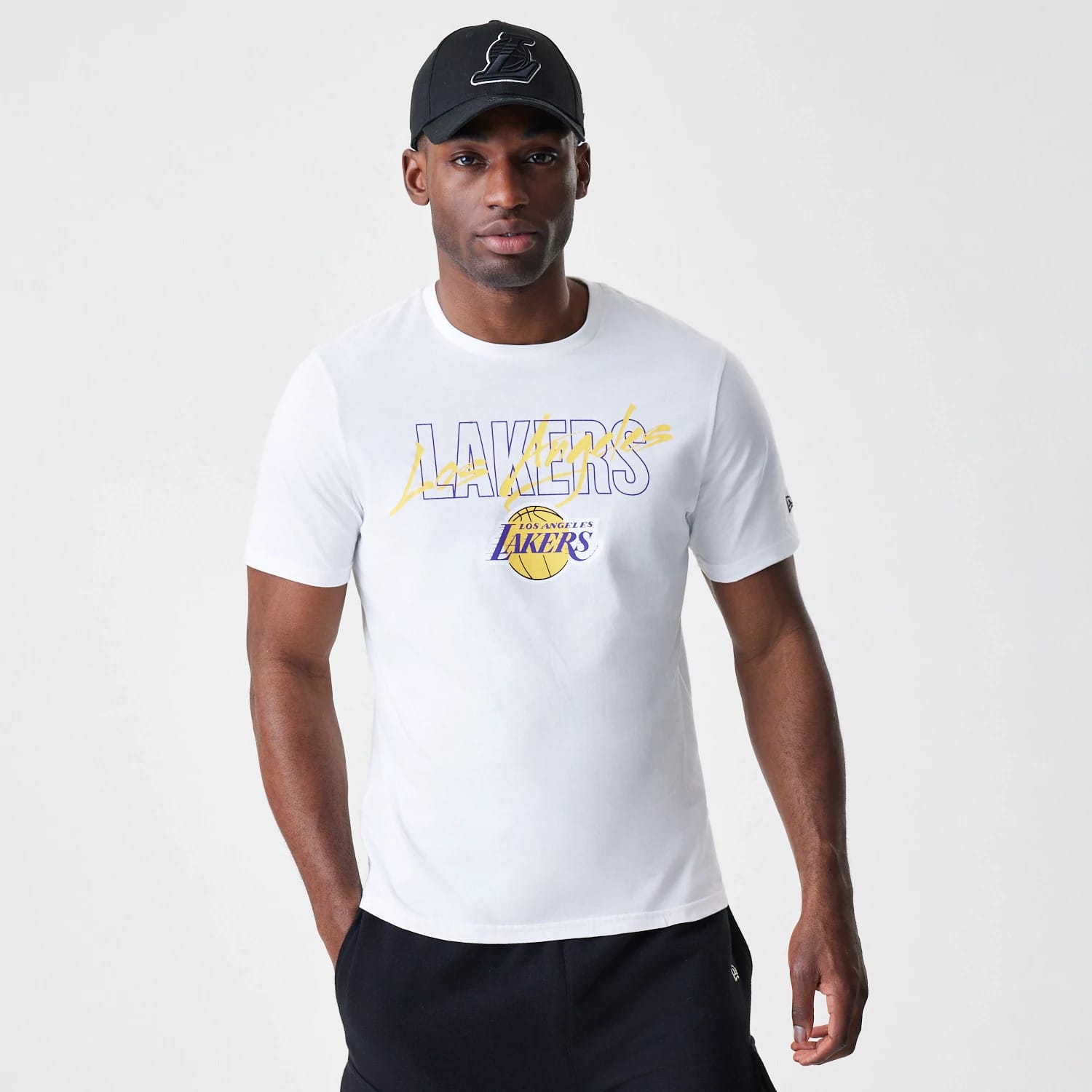 LA Lakers NBA Script White T-Shirt-kentox