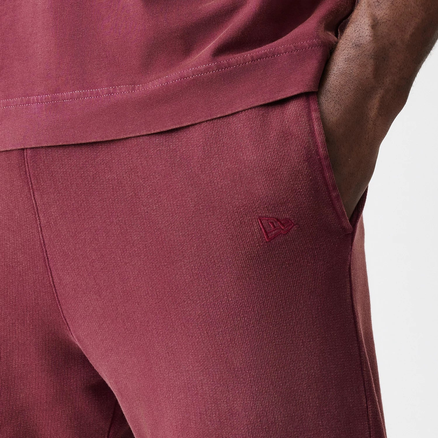 New Era Washed Dark Red Straight Leg Joggers-kentox