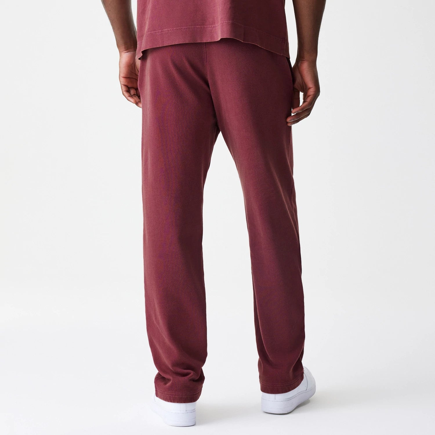 New Era Washed Dark Red Straight Leg Joggers-kentox