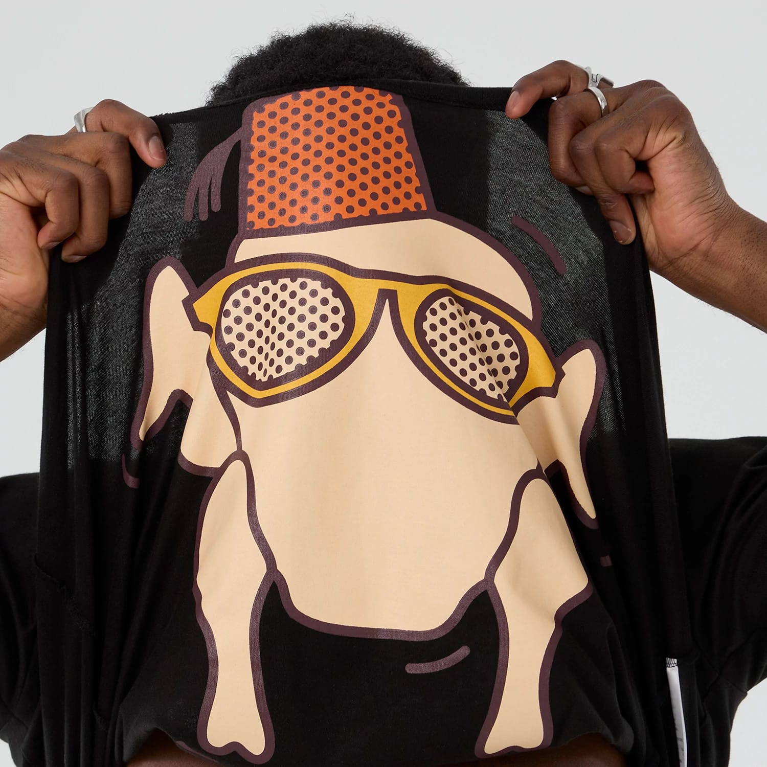 Friends Turkey Head Lifestyle Graphic Black T-Shirt-kentox