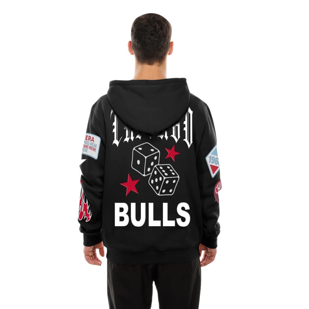 Chicago Bulls NBA x Uptown Threads Black Pullover Hoodie-kentox