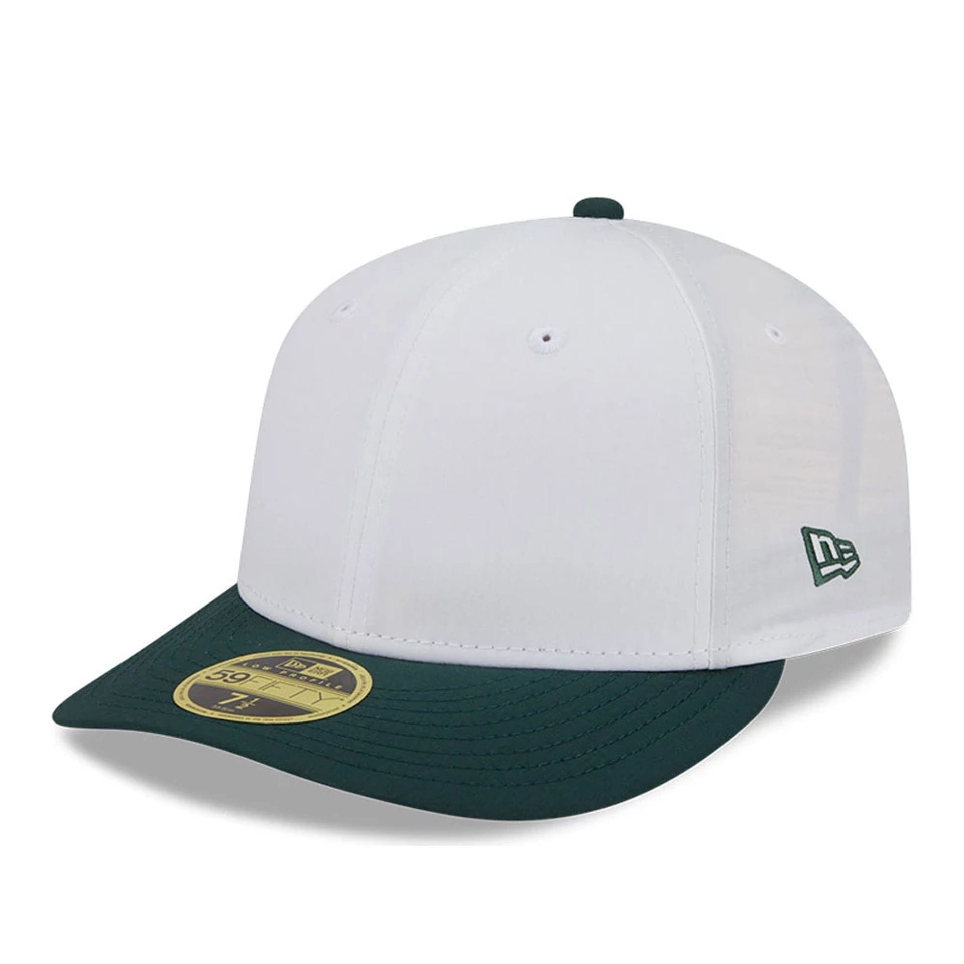 New Era Open White & Dark Green Low Profile 59FIFTY Fitted Cap-kentox