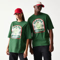New Era Pear Fruit Graphic Dark Green Oversized T-Shirt-kentox