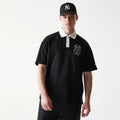 New York Yankees MLB Black Oversized Polo T-Shirt-kentox