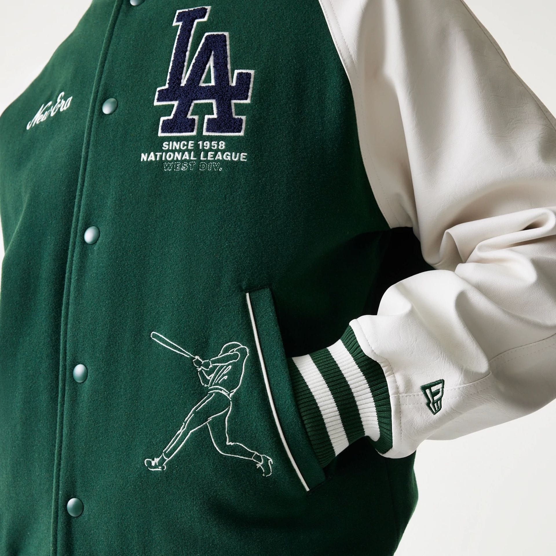 LA Dodgers MLB Dark Green Varsity Jacket-kentox