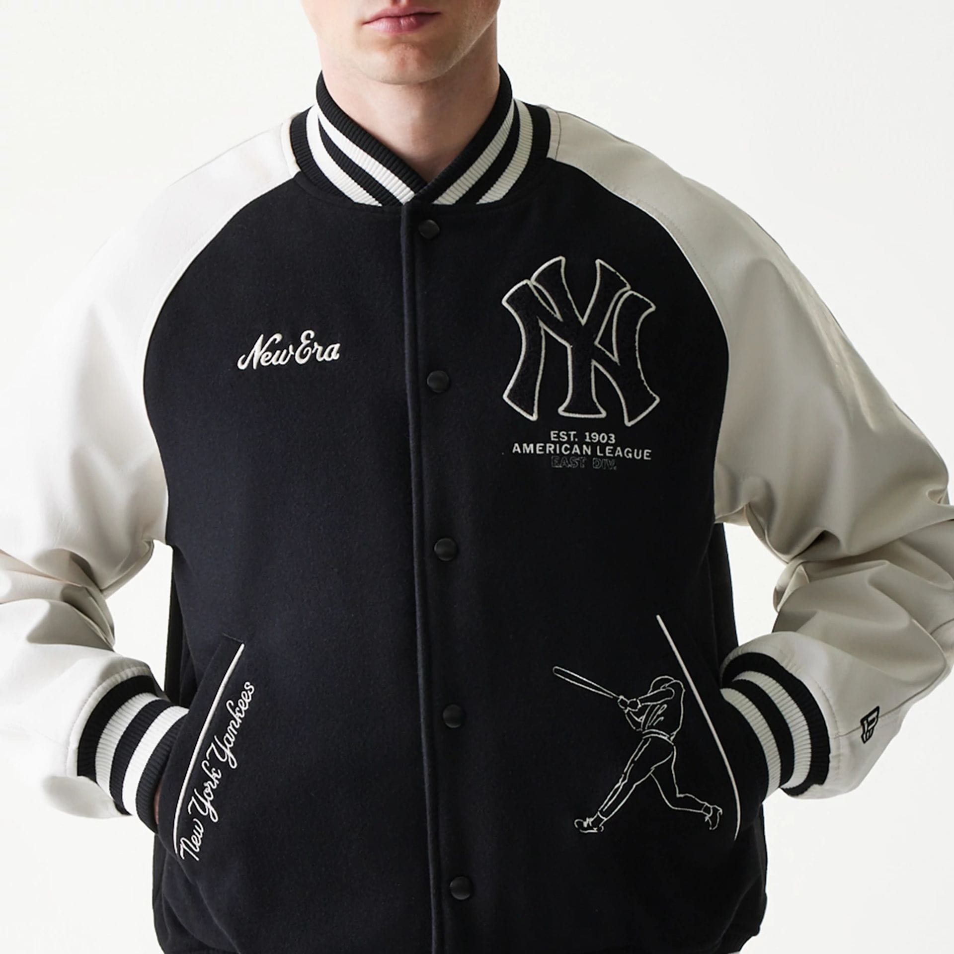 New York Yankees MLB Black Varsity Jacket-kentox