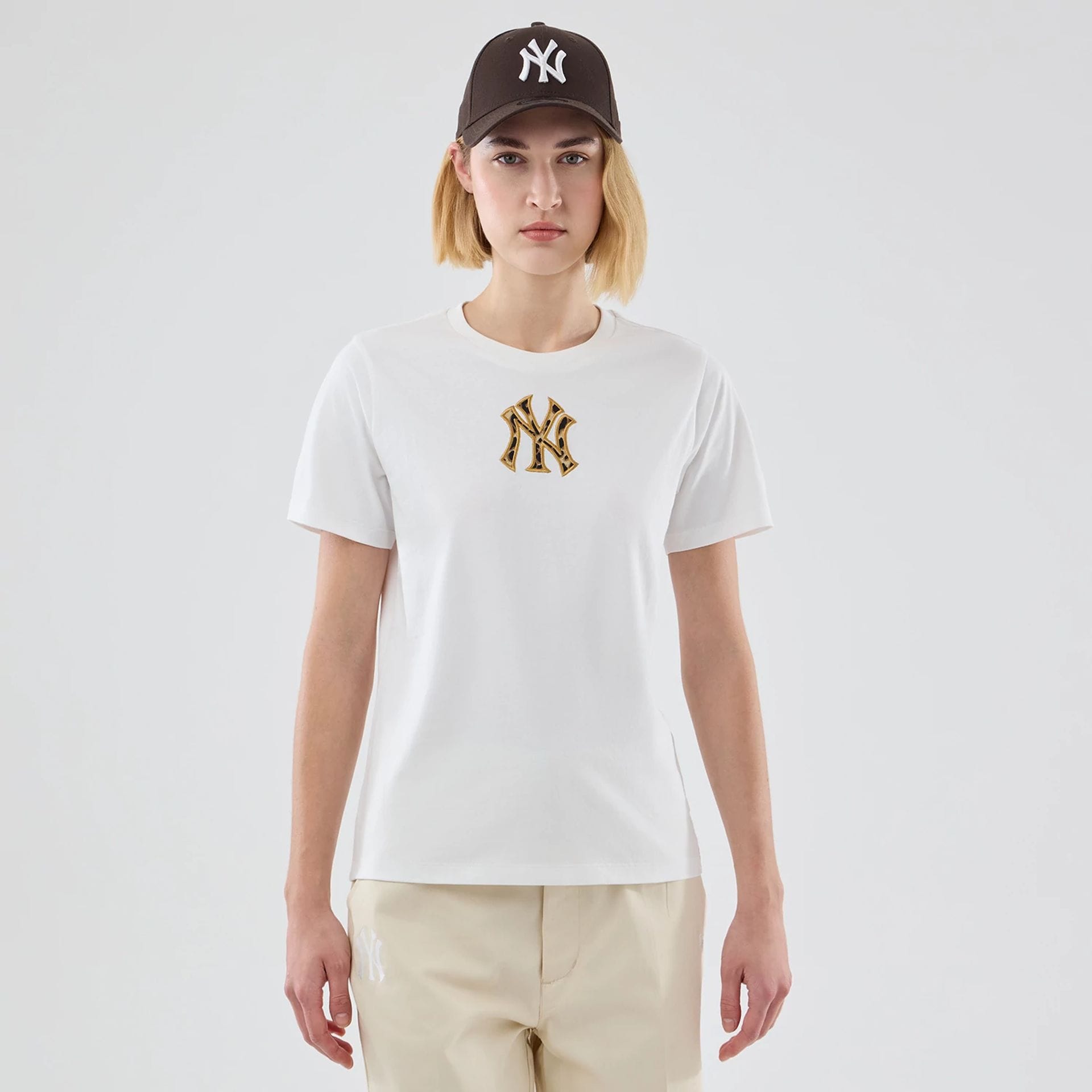 New York Yankees Womens MLB Infill White T-shirt-kentox