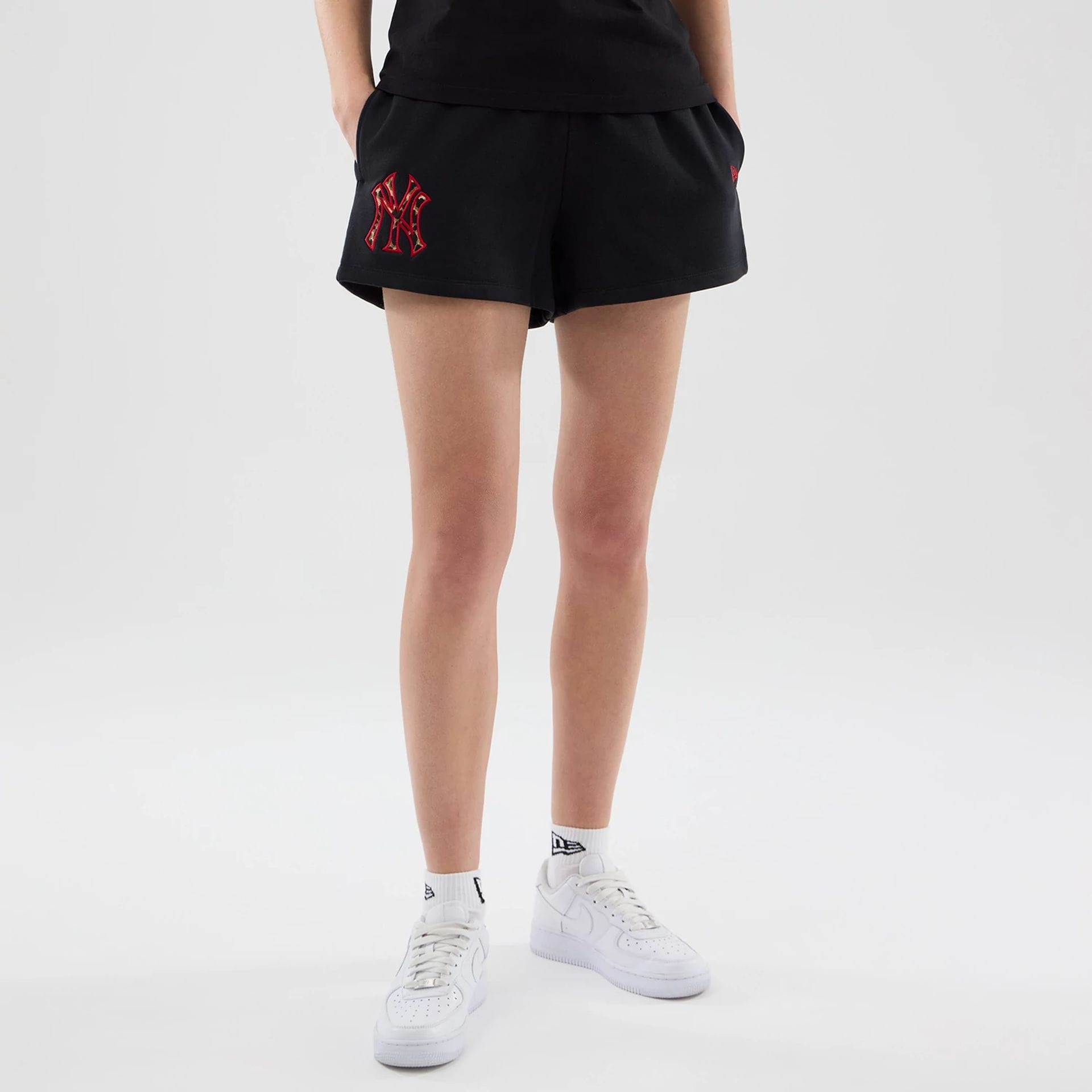 New York Yankees Womens MLB Infill Black Shorts-kentox