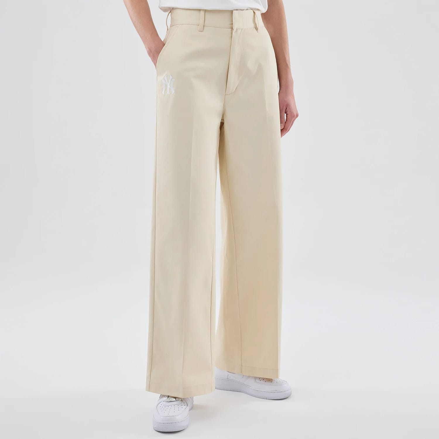 New York Yankees Womens MLB Cream Chino Trousers-kentox