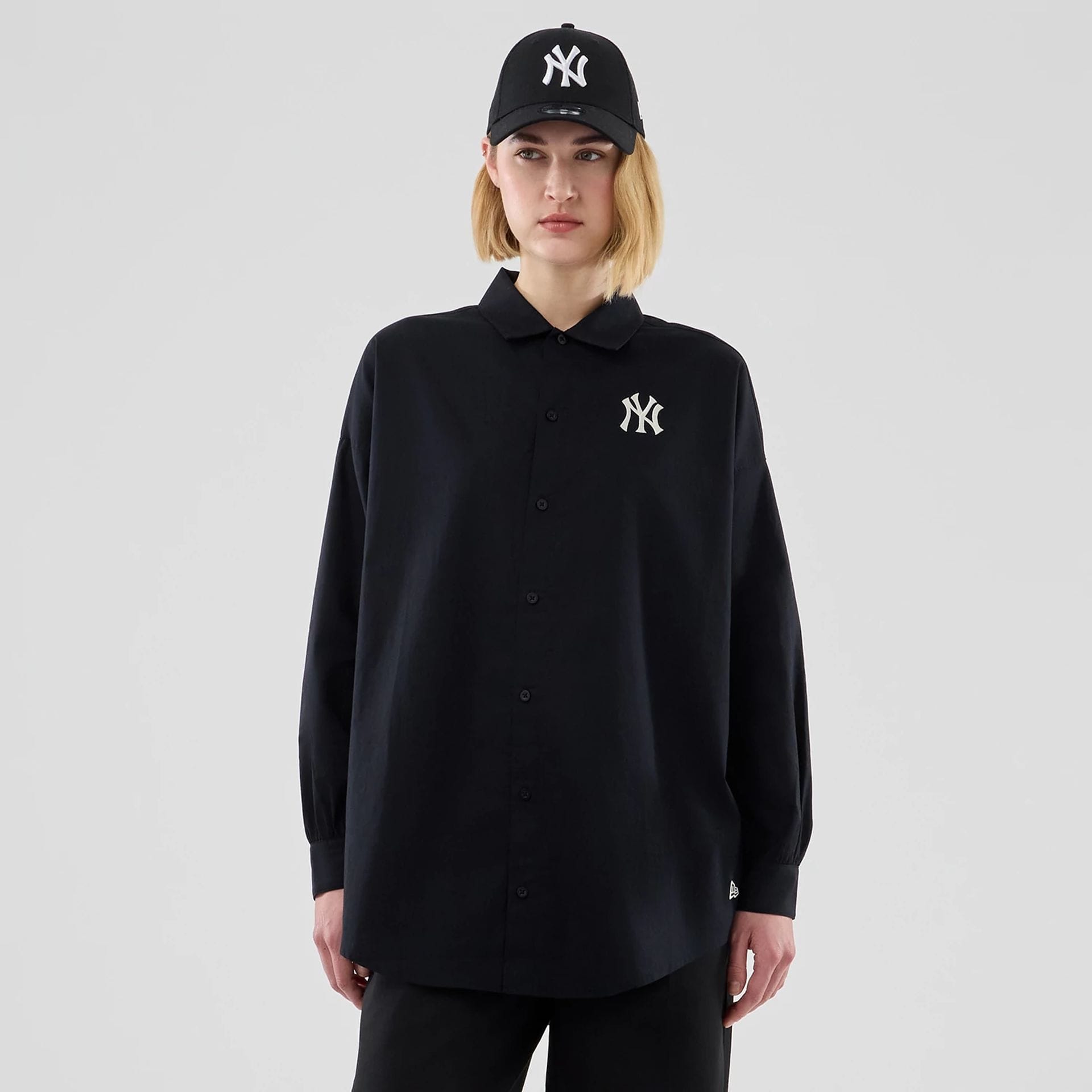 New York Yankees Womens MLB Shirt Black Long Sleeve Shirt-kentox