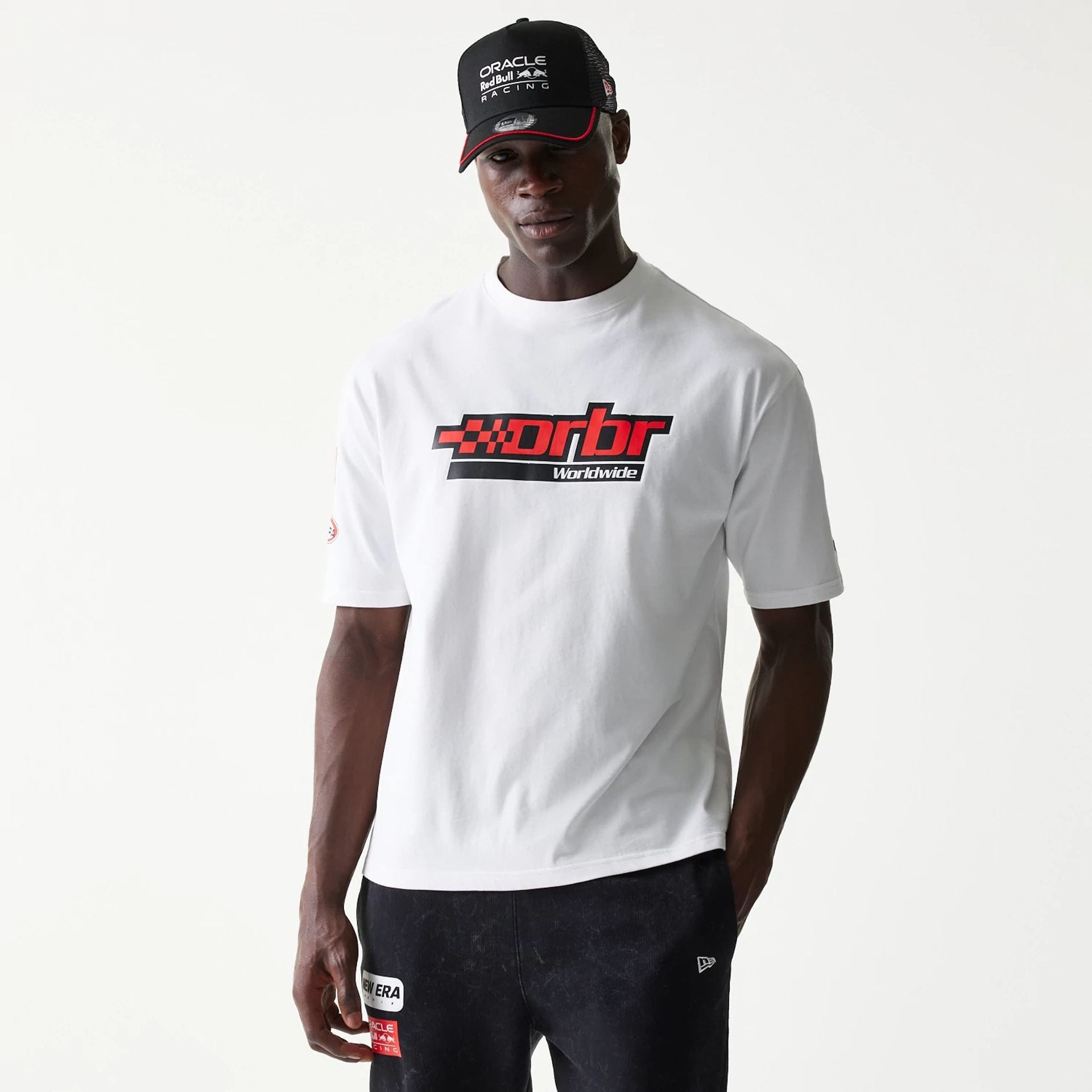Red Bull Racing Graphic White Oversized T-Shirt-kentox