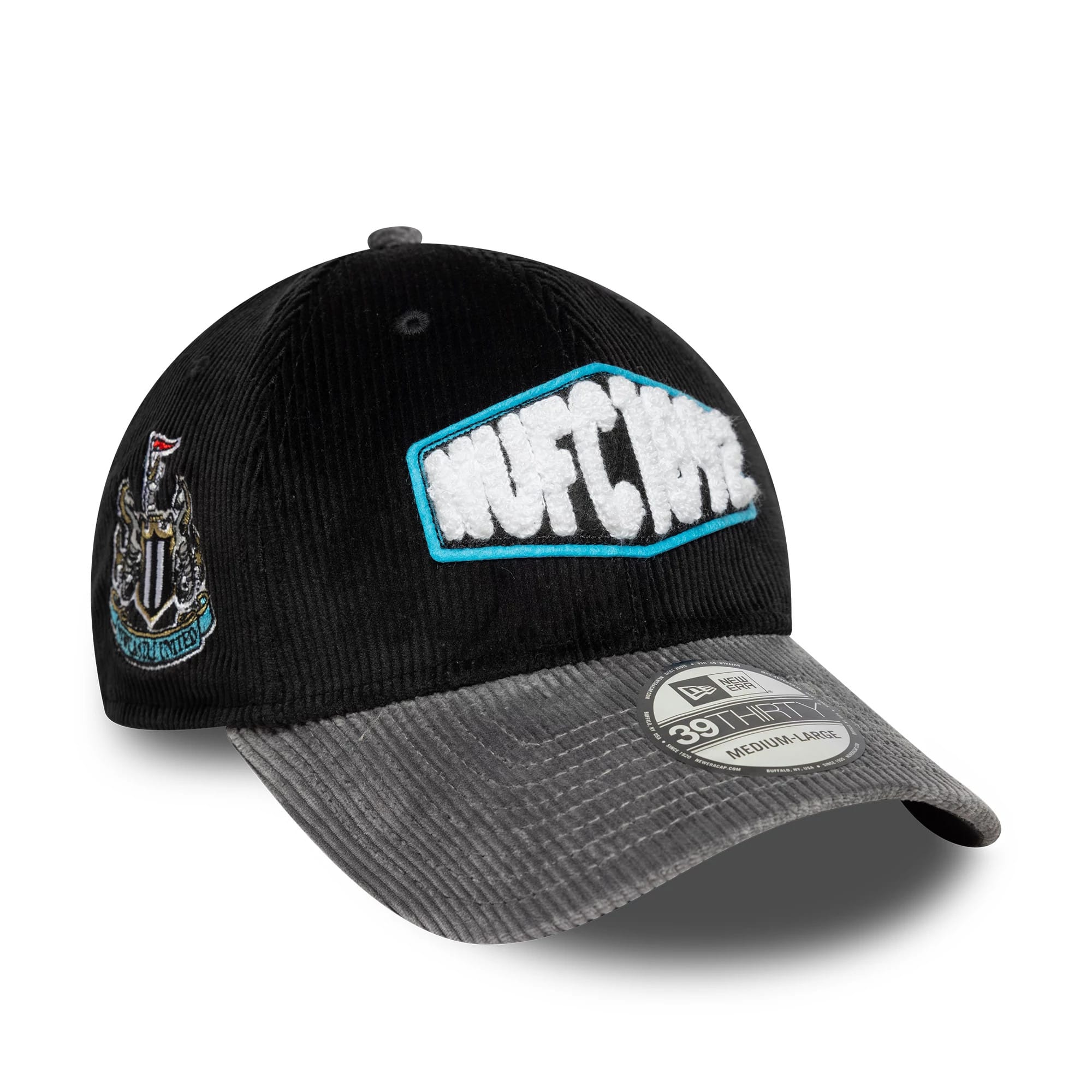 Newcastle United FC Cord Black 39THIRTY Stretch Fit Cap-kentox