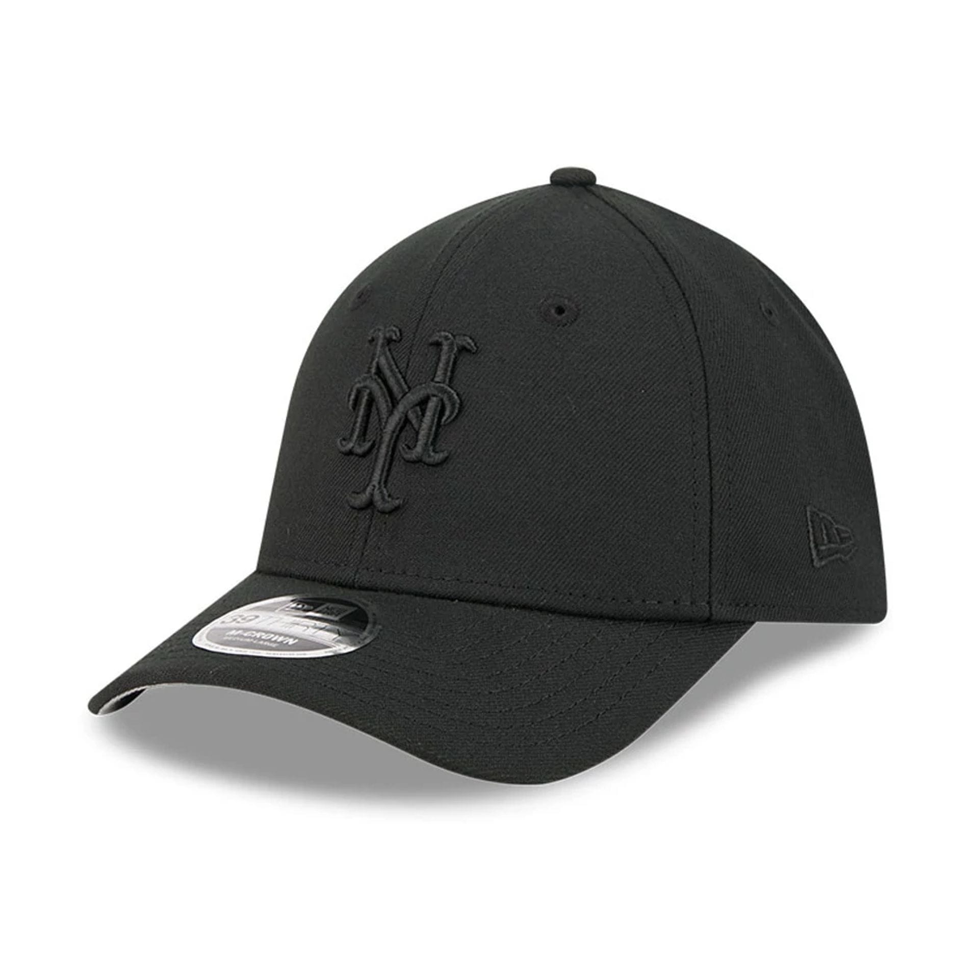 New York Mets MLB Outline Black 39THIRTY M-Crown Stretch Fit Cap-kentox