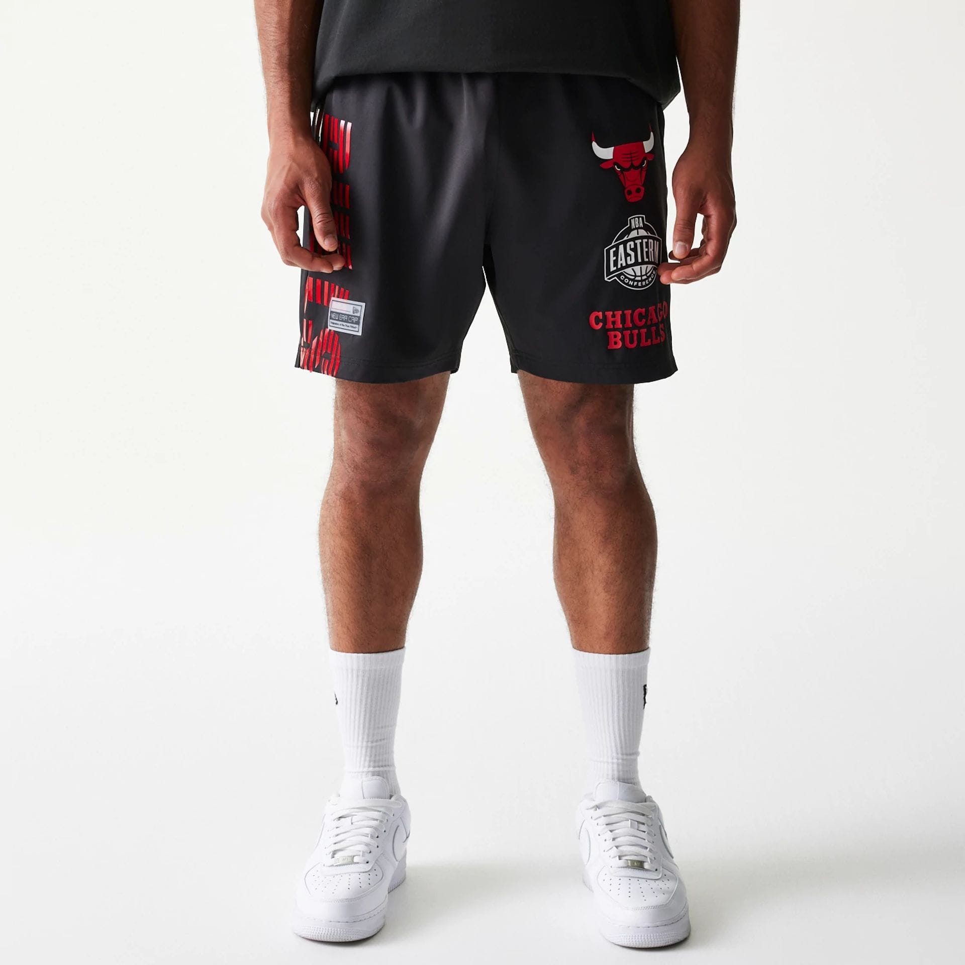 Chicago Bulls NBA Match Black Oversized Shorts-kentox
