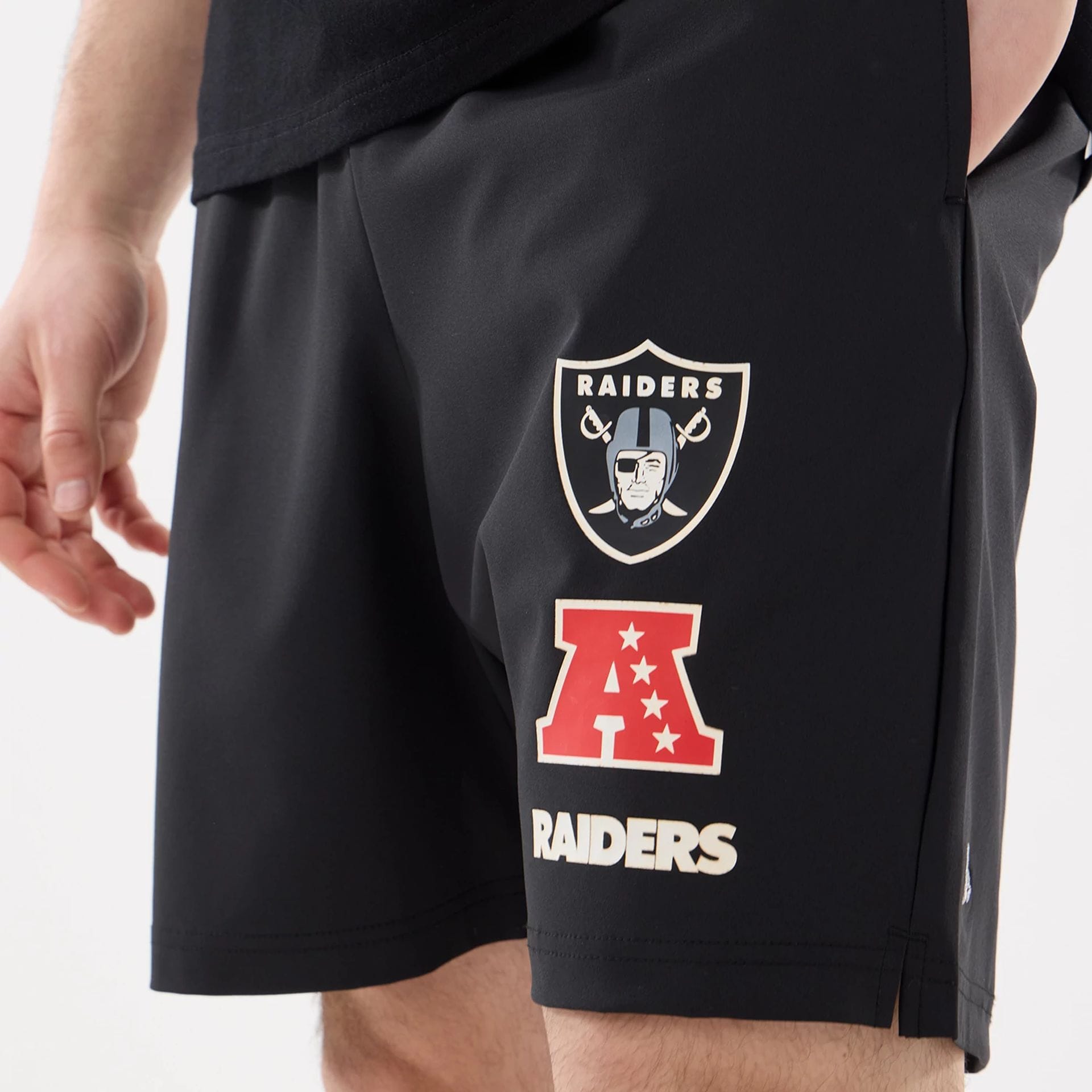 Las Vegas Raiders NFL Match Black Oversized Shorts-kentox