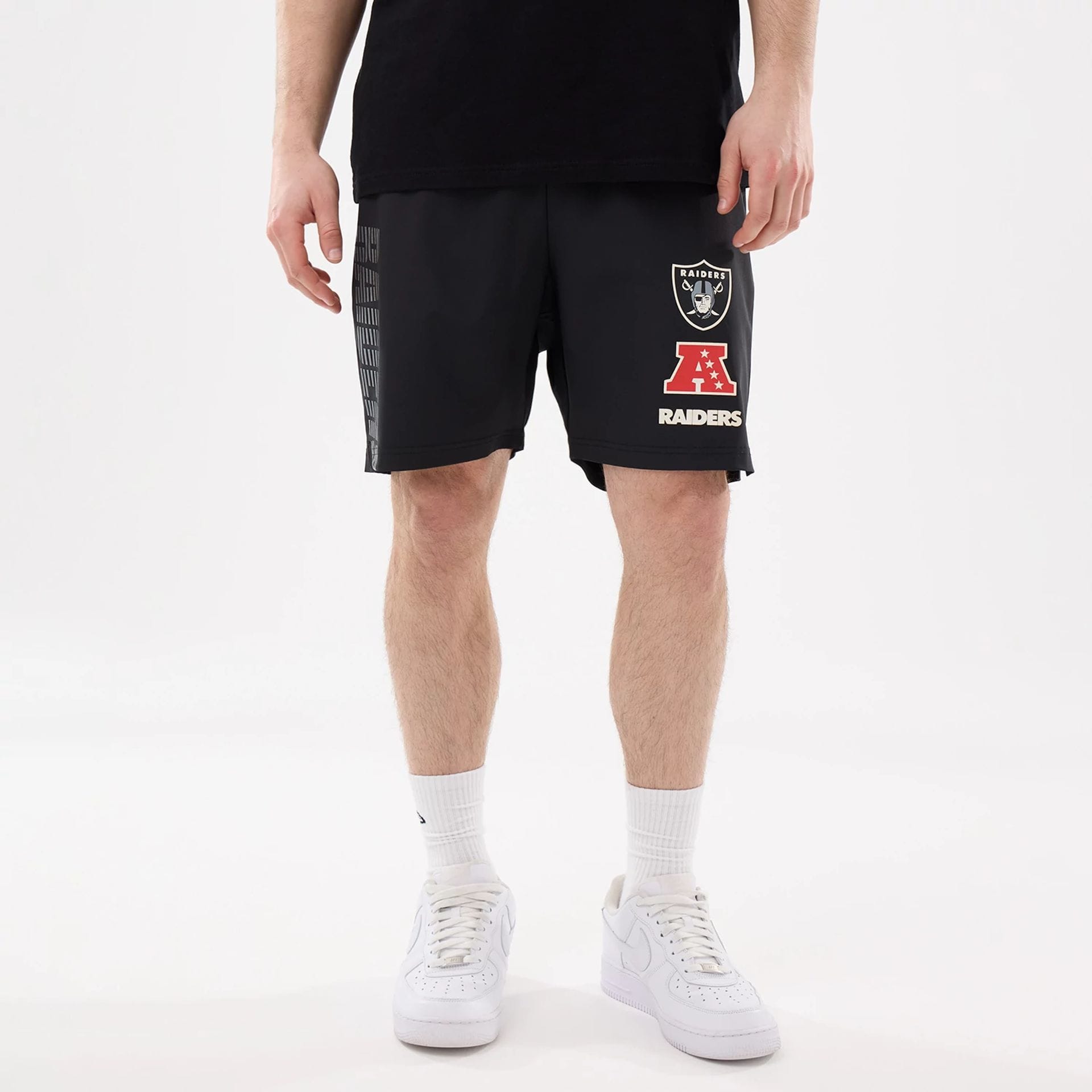 Las Vegas Raiders NFL Match Black Oversized Shorts-kentox