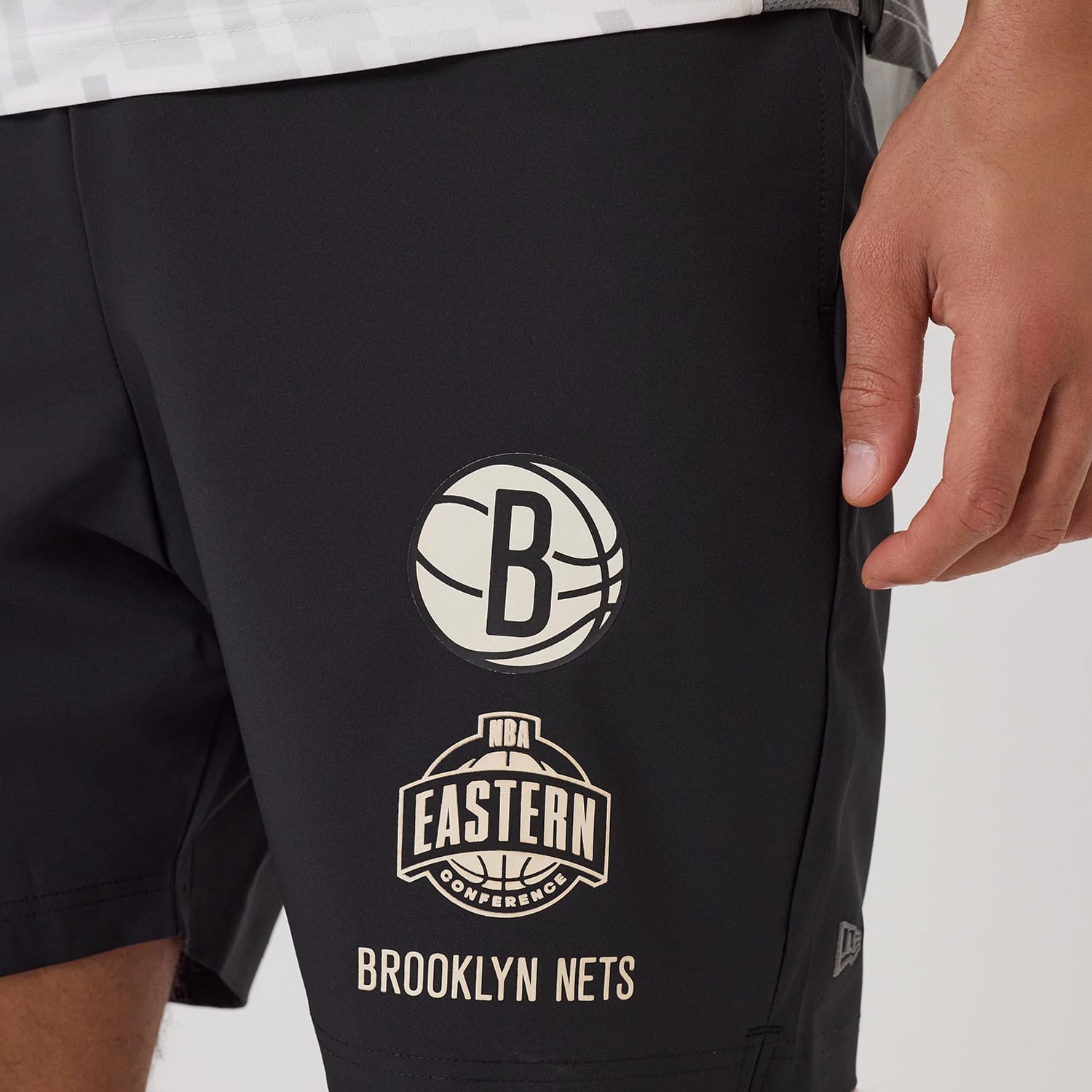 Brooklyn Nets NBA Match Black Oversized Shorts-kentox