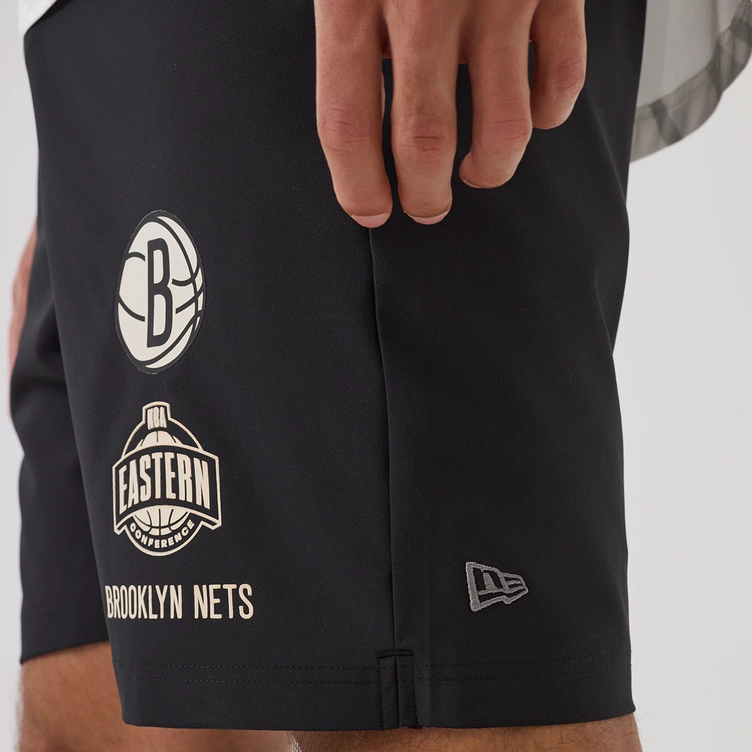 Brooklyn Nets NBA Match Black Oversized Shorts-kentox