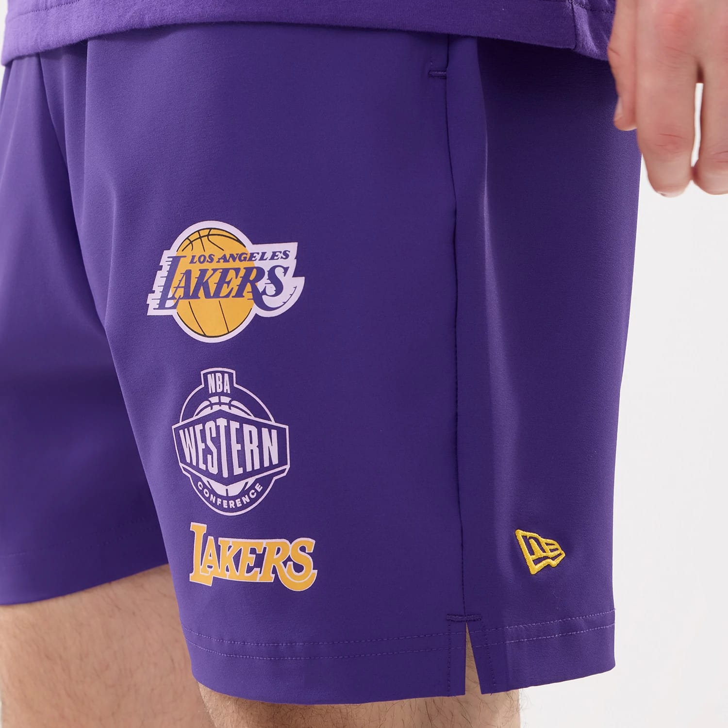 LA Lakers NBA Match Purple Oversized Shorts-kentox