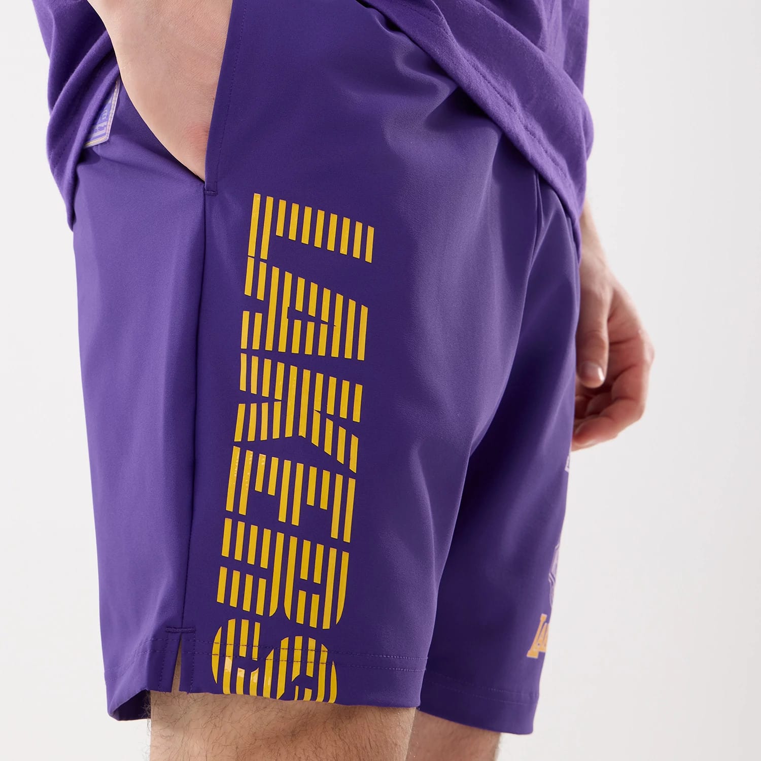 LA Lakers NBA Match Purple Oversized Shorts-kentox