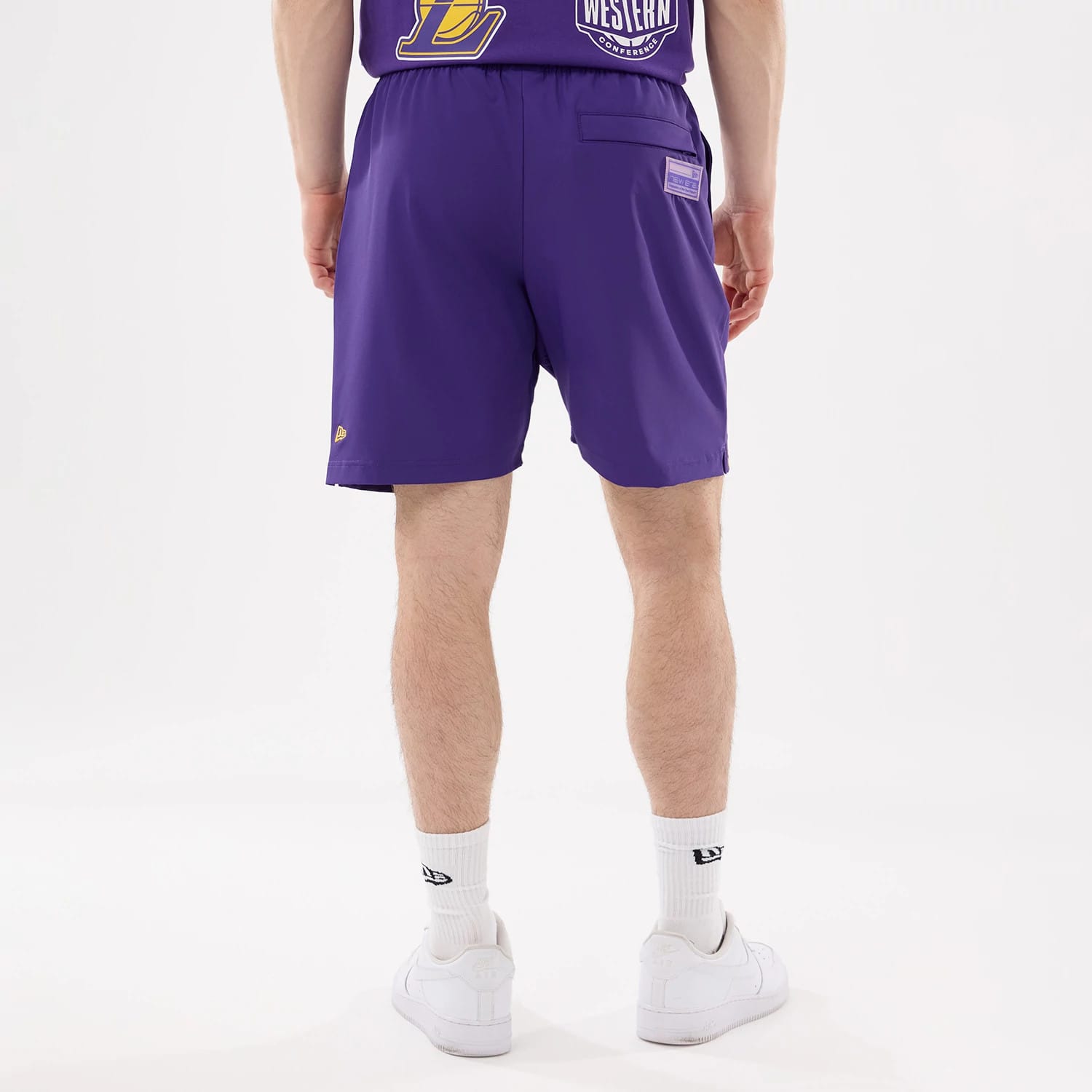 LA Lakers NBA Match Purple Oversized Shorts-kentox