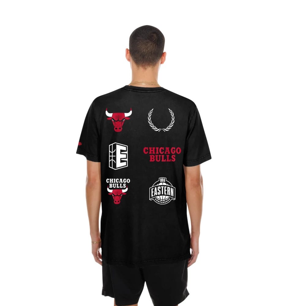 Chicago Bulls NBA Match Black T-Shirt-kentox