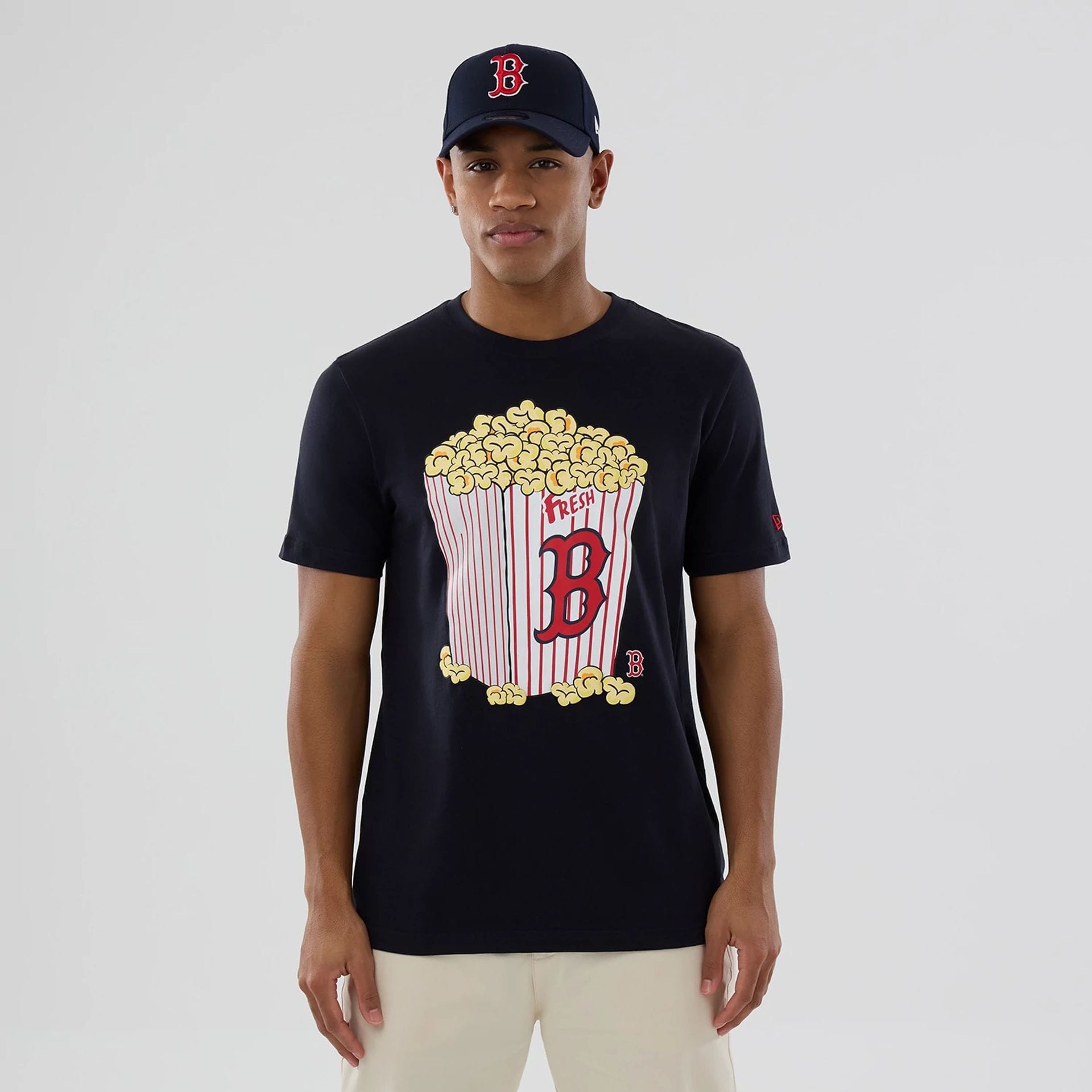 Boston Red Sox MLB Popcorn Navy T-Shirt-kentox